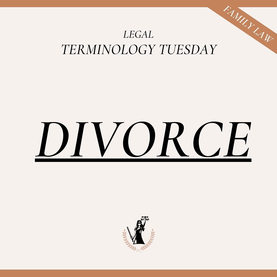 Legal Terminology Tuesday! The area of law I get the most questions about: Divorce. Divorce does not have to be a big, scary, daunting process. It can be a smooth transition if you hire the right attorney who listens to your needs and can help facili