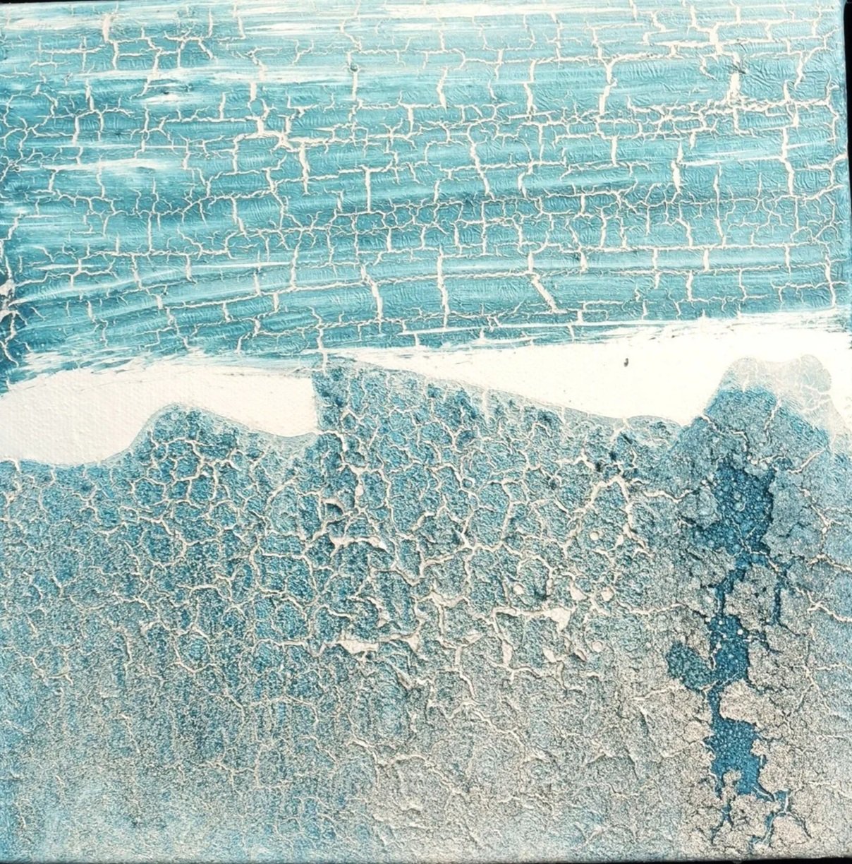 CRACKLE BLUE MORNING  
8 x 8 Mixed media on panel $225