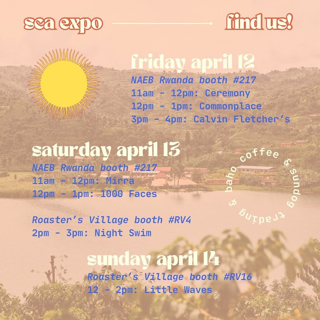 revised schedule for the weekend ✨🪩✨

added a time slot this afternoon to taste some Muzo from @calvinfletcherscoffeeco 

come say hello! taste some coffees, take some samples home, and get a world famous hug from Emma 🥰

dm if you&rsquo;d like to 