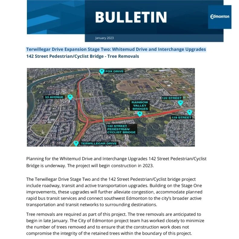 142 Street Pedestrian/Cyclist Bridge - Tree Removals