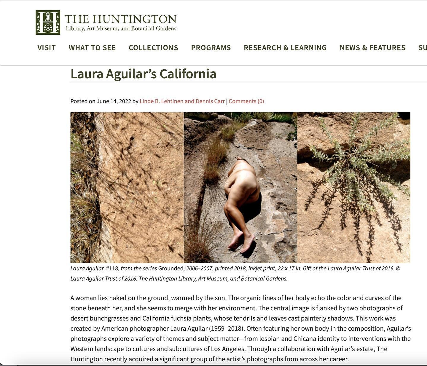 Huge acquisition news! 

The Huntington Library, Art Museum and Gardens has acquired 24 major works of Laura Aguilar! One of them is &ldquo;In Sandy&rsquo;s Room&rdquo; which was shown at the Huntington back in 2008. 

Also, the collection has the la