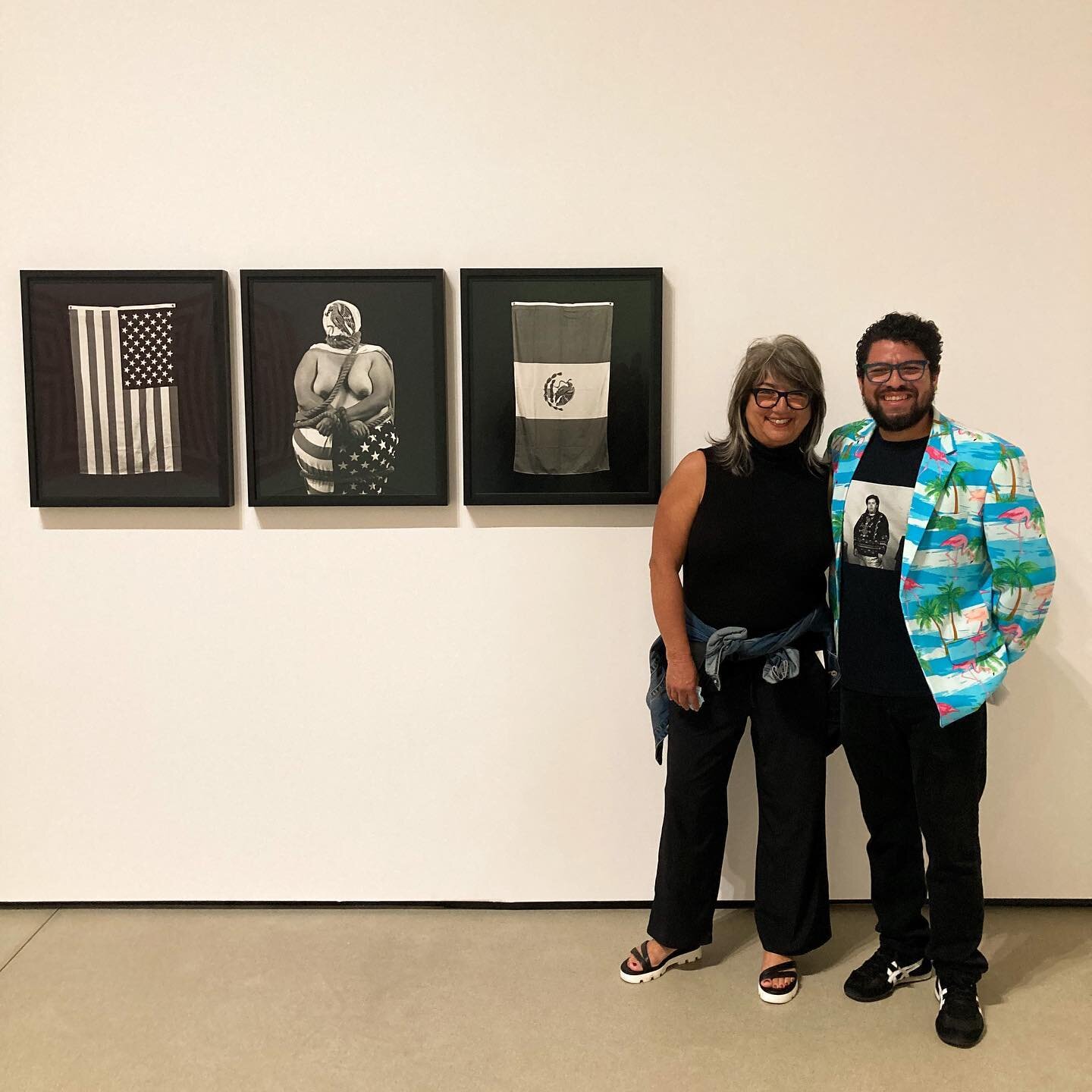 Laura&rsquo;s Three Eagles Flying on loan and apart of The Broad&rsquo;s &ldquo;This is Not America&rsquo;s Flag&rdquo; curated by @sloyer 

Pictured here is myself (Chris) and Sybil Venegas, co-Trustee of Laura&rsquo;s Trust. 

If you are in Los Ang