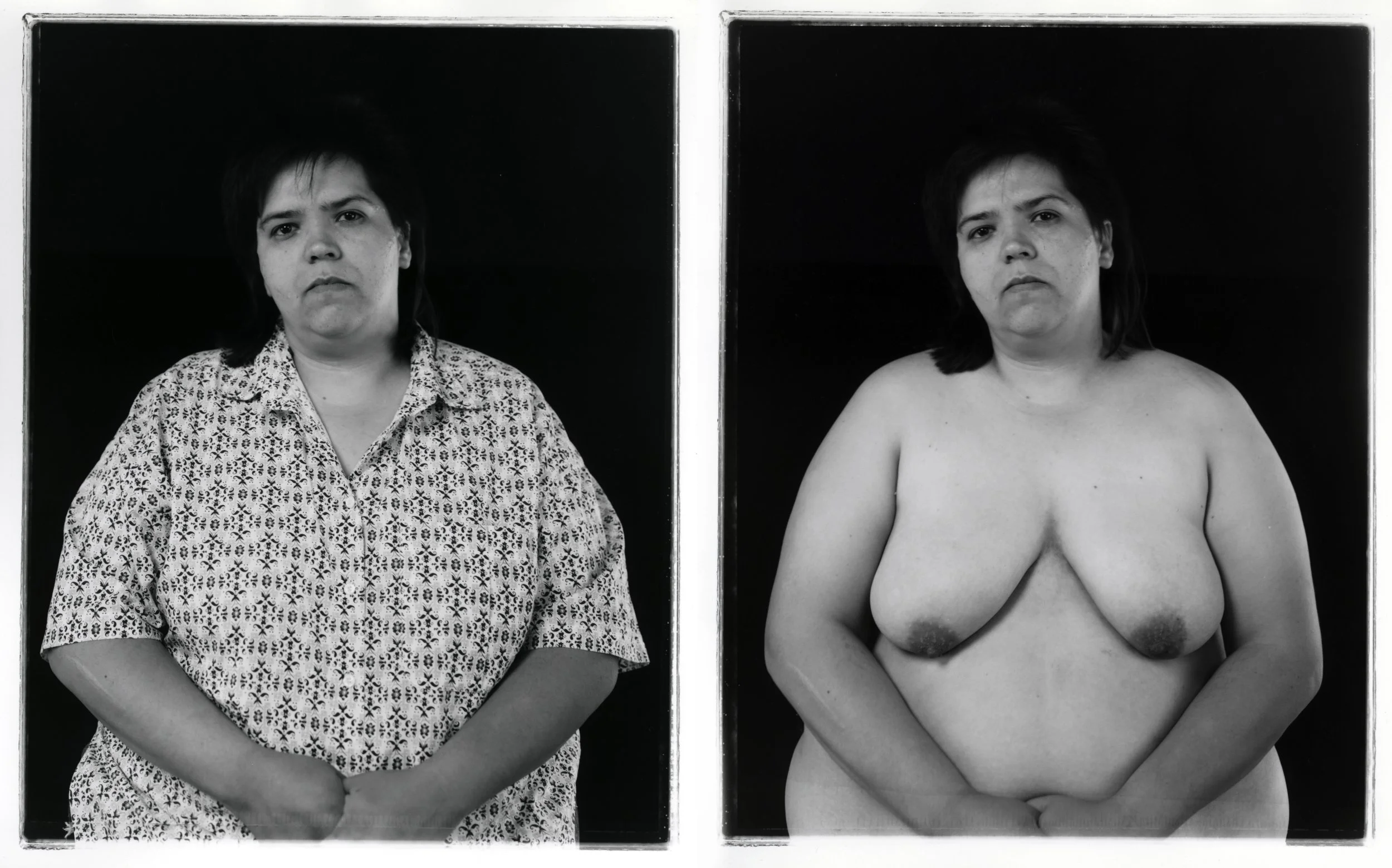 Clothed/Unclothed #1, 1990, Two Gelatin silver prints, 20 x 16 in. each