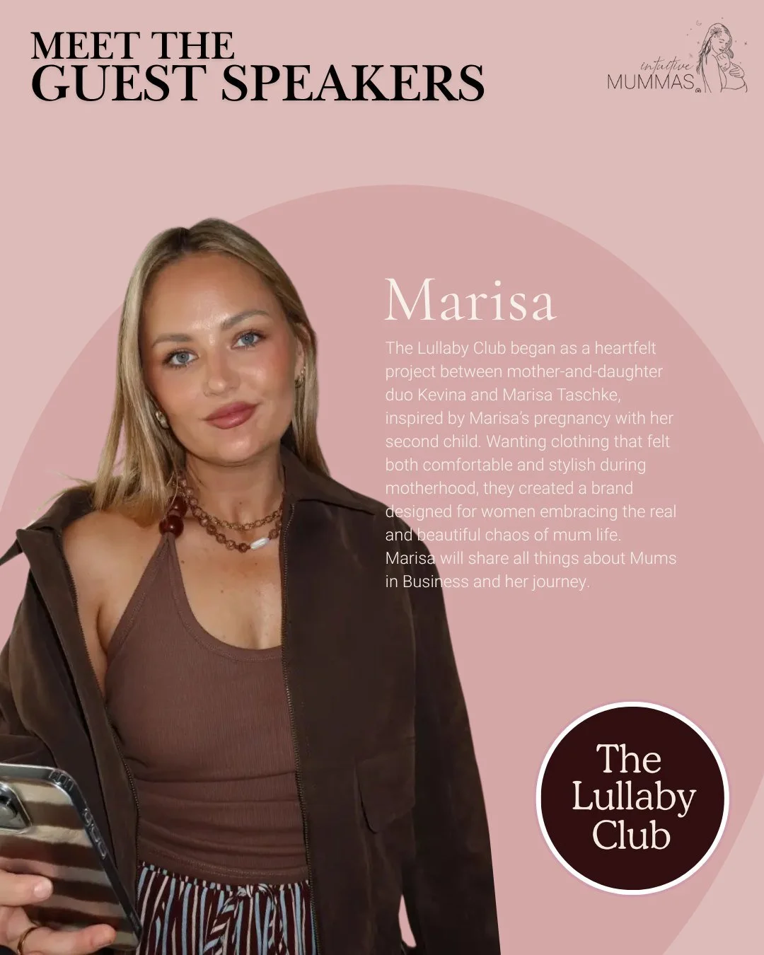 Mumms, you heard this right! 👀✨ 
Meet one of our Guest Speakers this Term 2! 

Marisa, one of the brilliant minds behind The Lullaby Club! She has created more than just a brand &mdash; she&rsquo;s built a community that empowers, uplifts, and conne