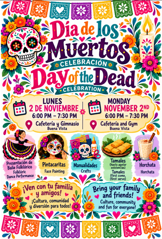 Noche Cultural: Día de Muertos Event + Baile Folklórico performance @ BV 6PM