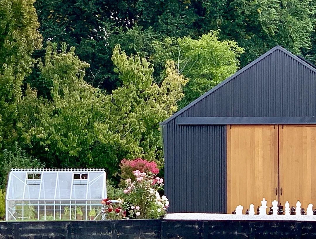 There is a well equipped gym in the barn, 