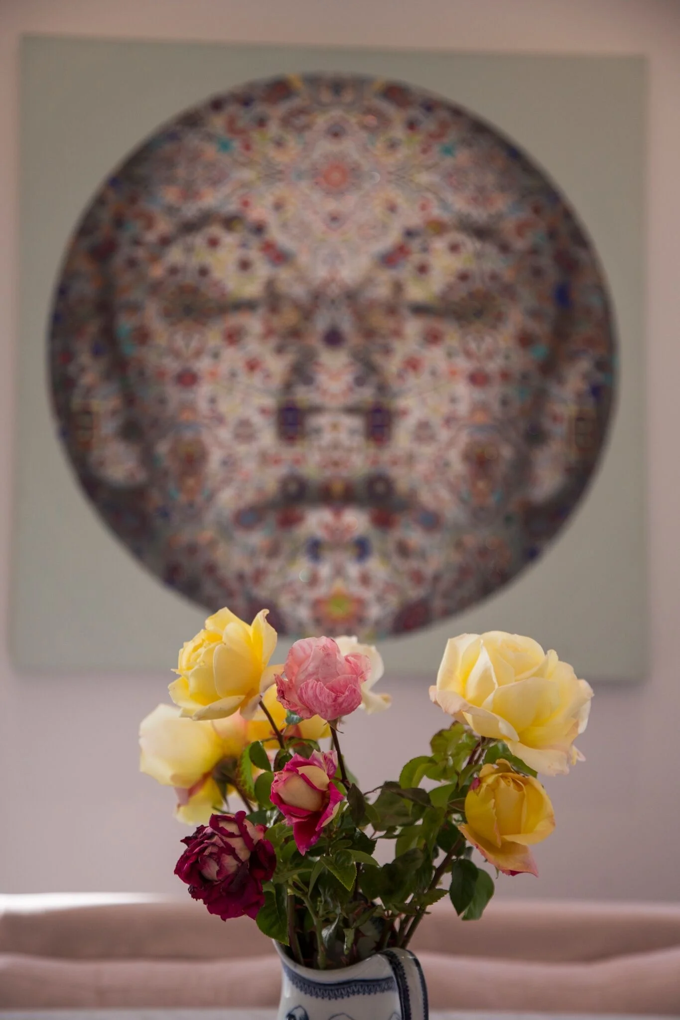 The dining area is surrounded with art from the UK, China and New Zealand. 