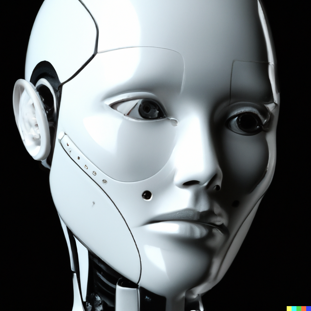 DALL·E 2022-12-18 22.17.31 - A portrait of a humanoid robot or android, showcasing the advanced technology and intricate design that goes into creating artificial intelligence.