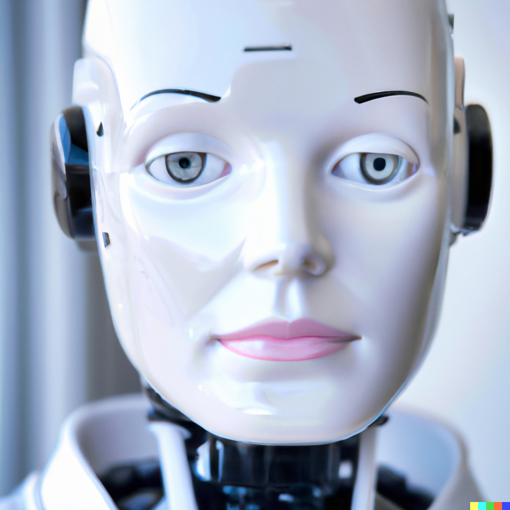 DALL·E 2022-12-18 22.17.35 - A portrait of a humanoid robot or android, showcasing the advanced technology and intricate design that goes into creating artificial intelligence.