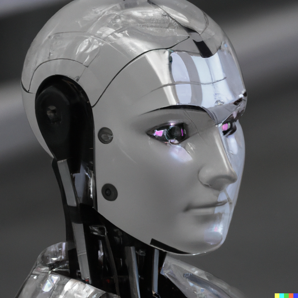 DALL·E 2022-12-18 22.17.33 - A portrait of a humanoid robot or android, showcasing the advanced technology and intricate design that goes into creating artificial intelligence.