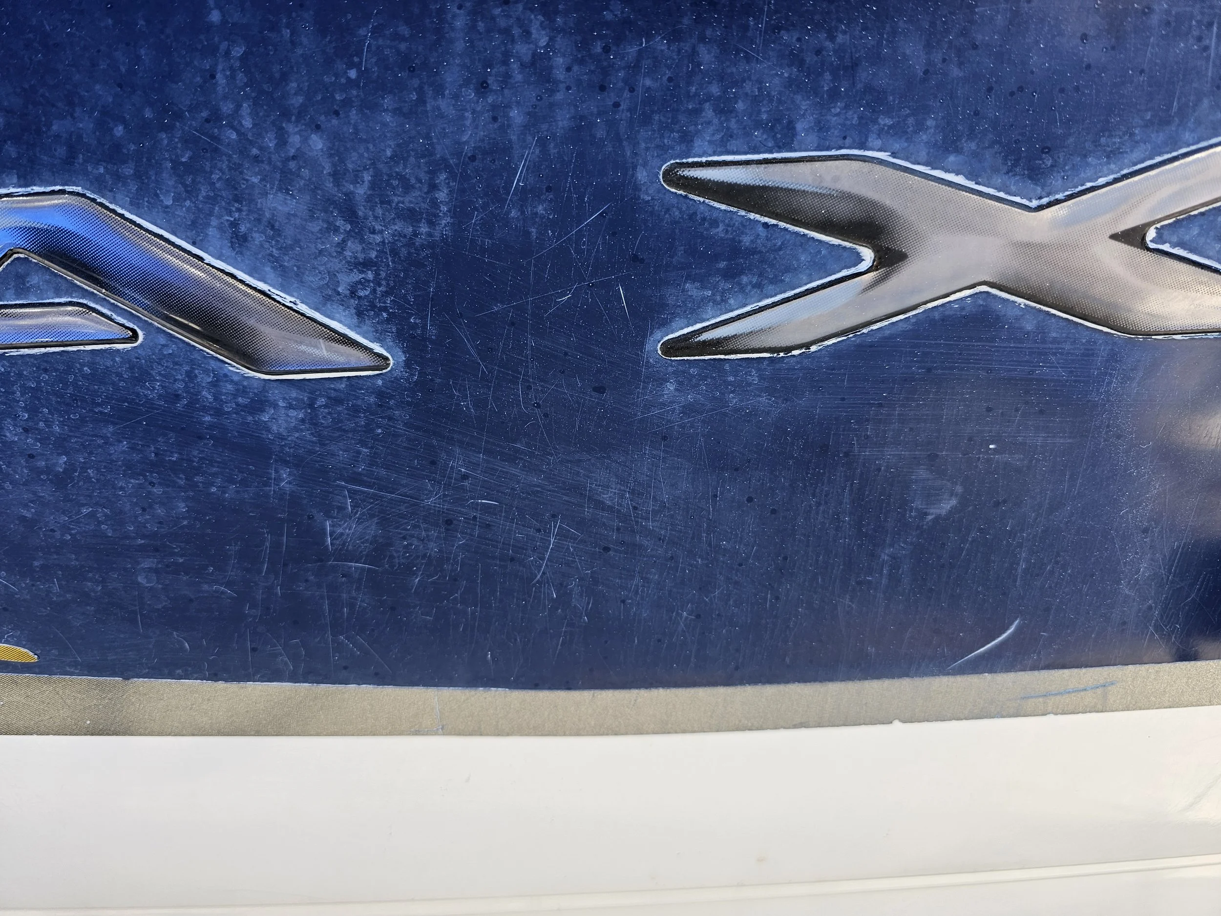 deep oxidation on a boat hull.