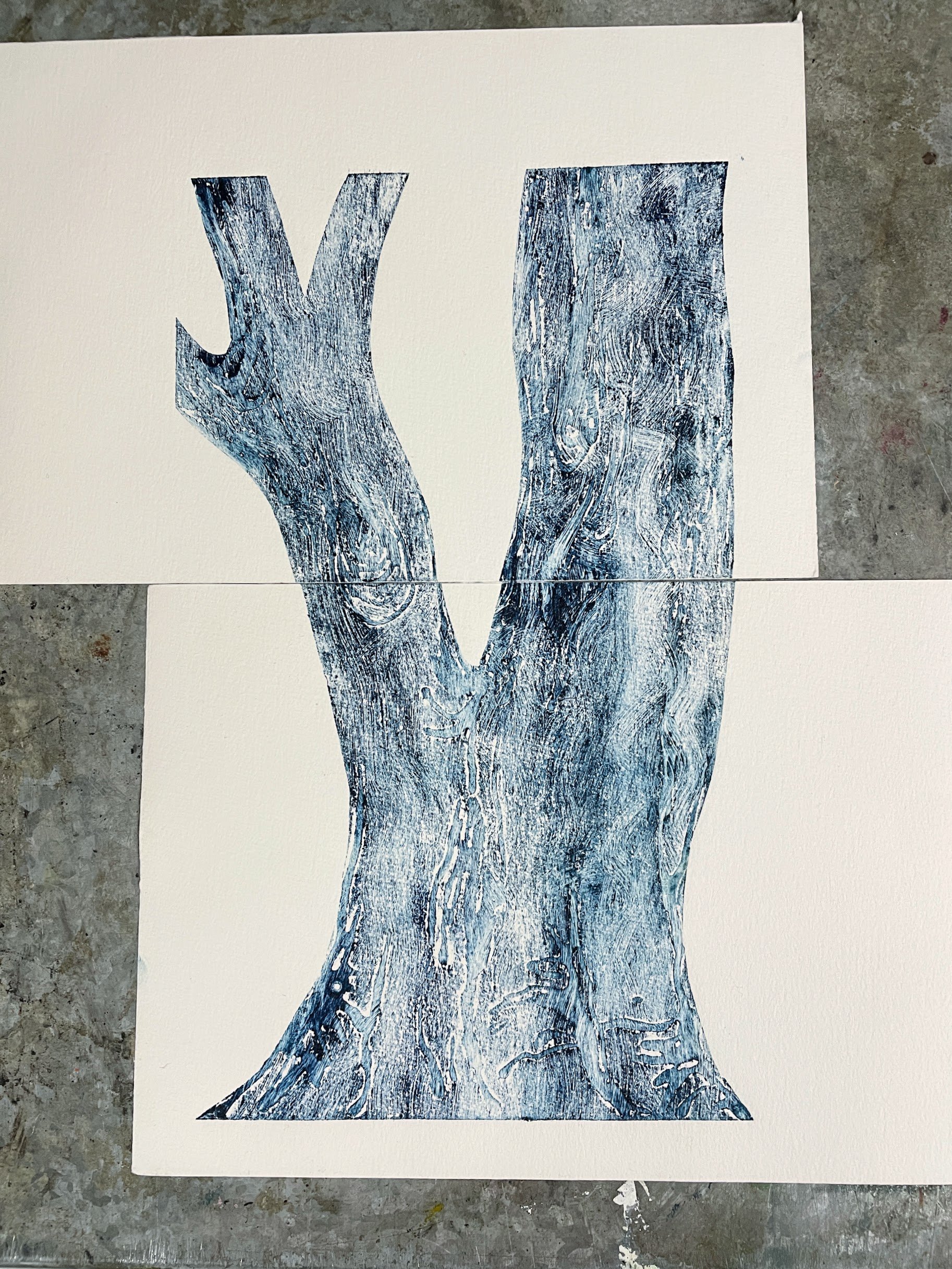 6 Collagraph: Test printing + creating plates for resolved work