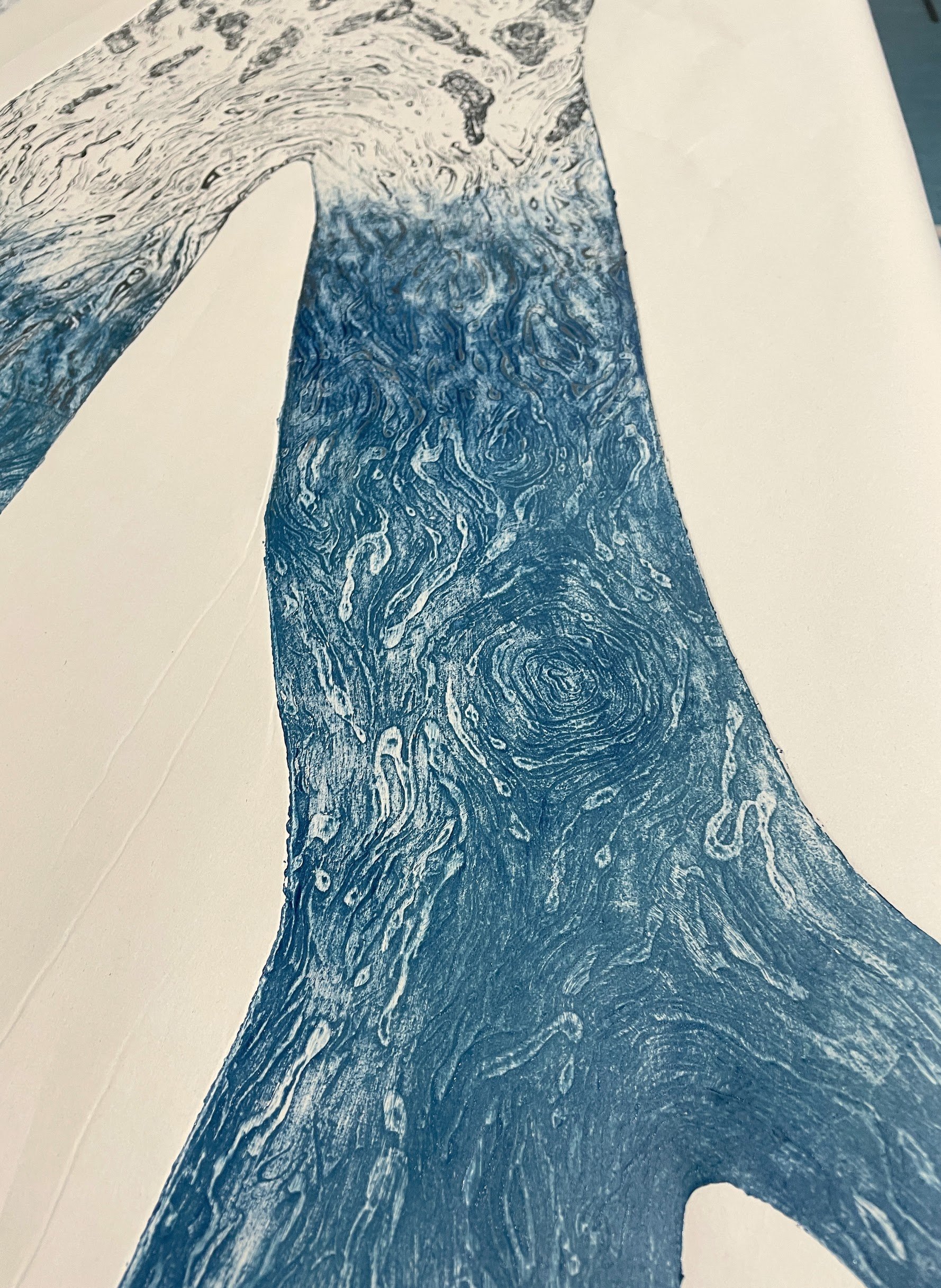 7 Collagraph: Proofing + printing for the final work