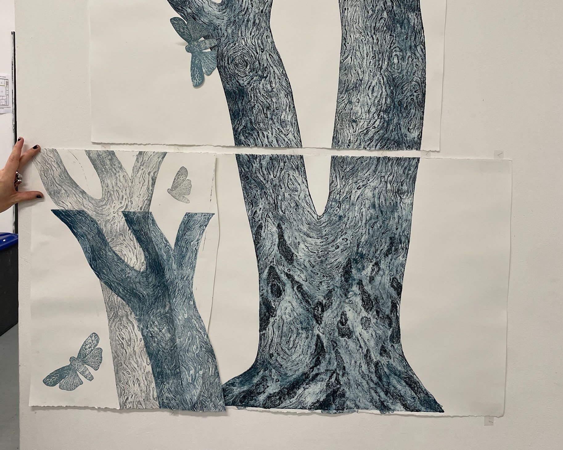 Thinking about including some of my other print in the presentation - Michelle helping me again. Decided not to include it.