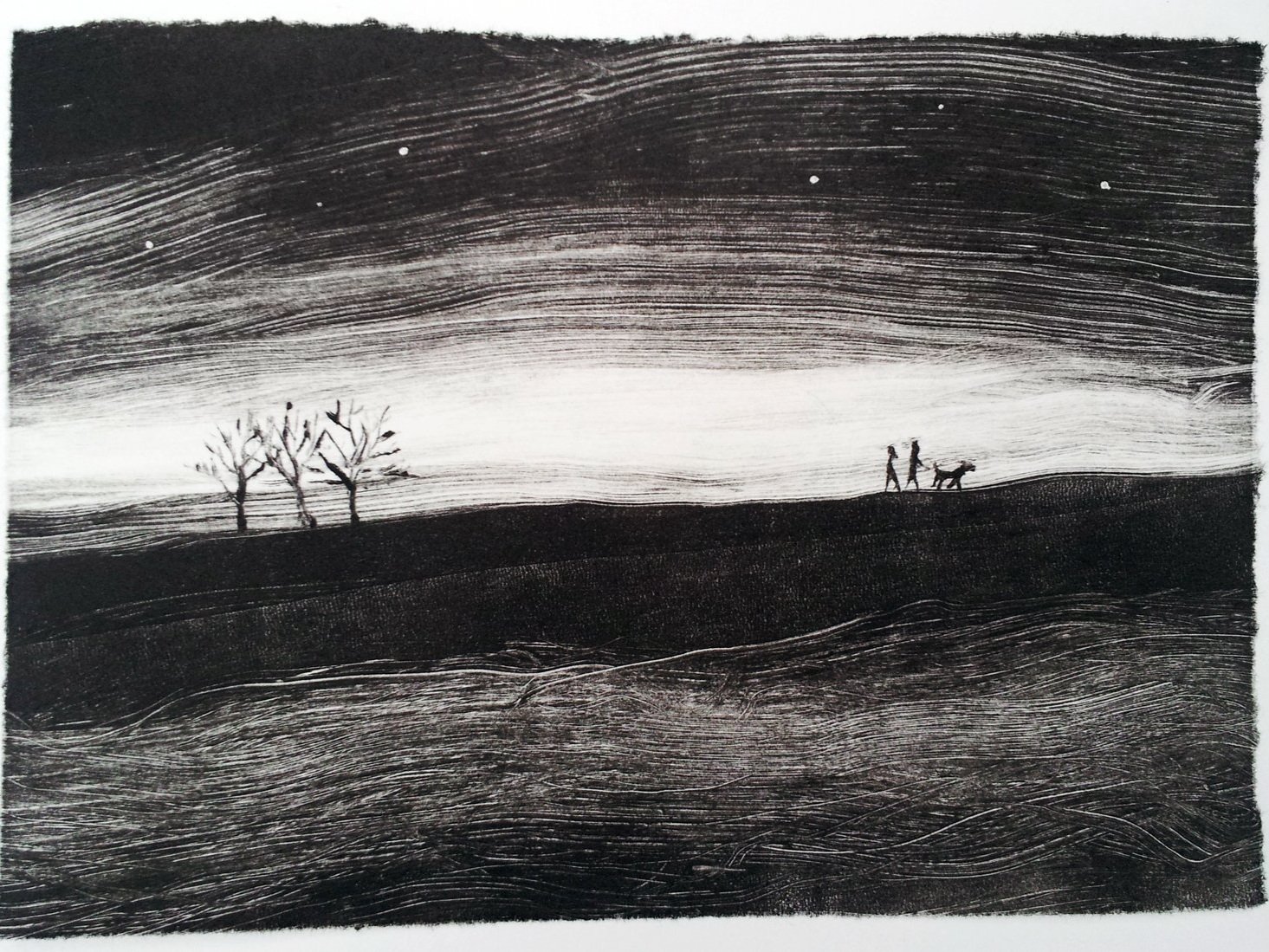 'Homeward' 2013 Monoprint by Lorelei Medcalf