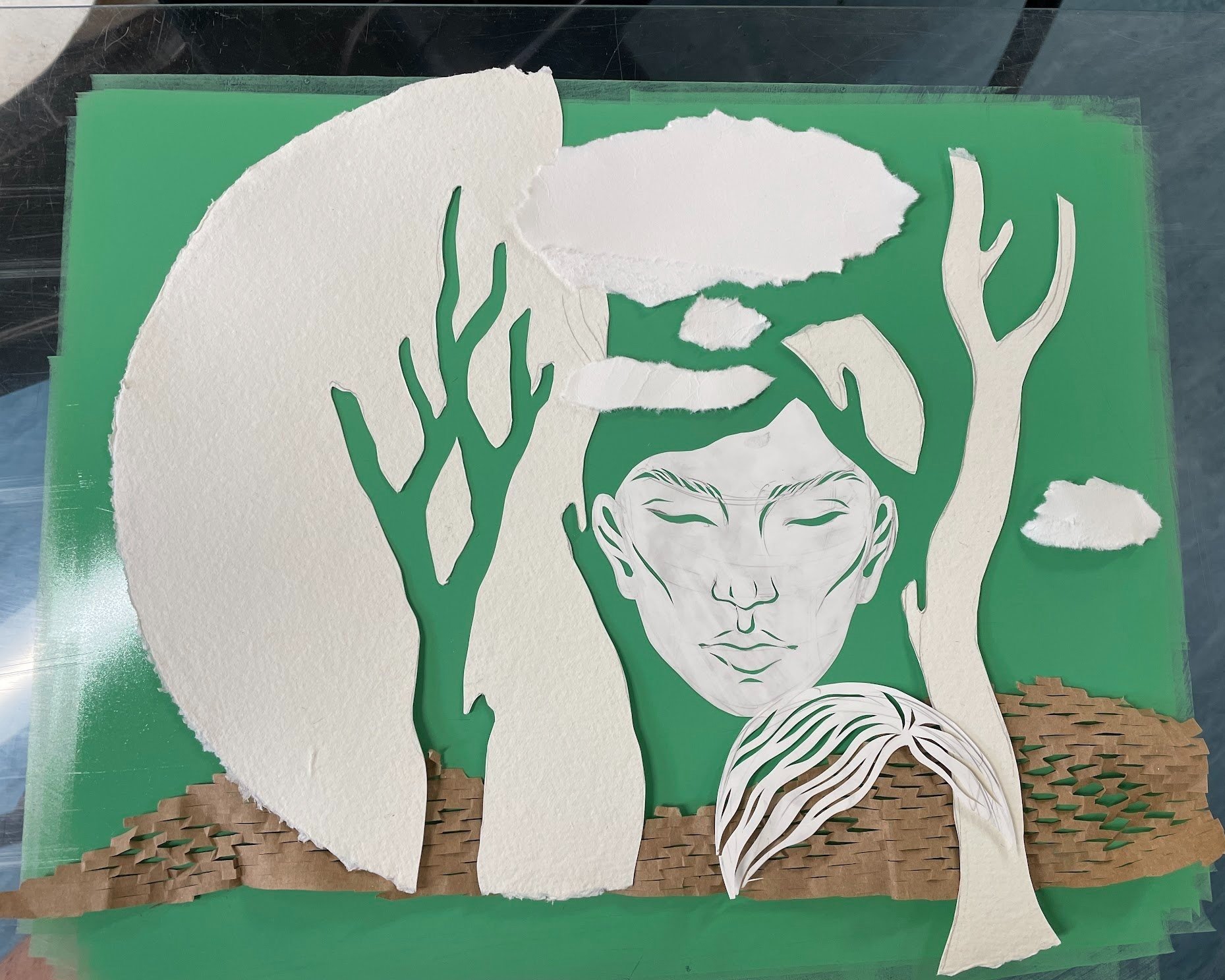 Arranging stencils for my first print