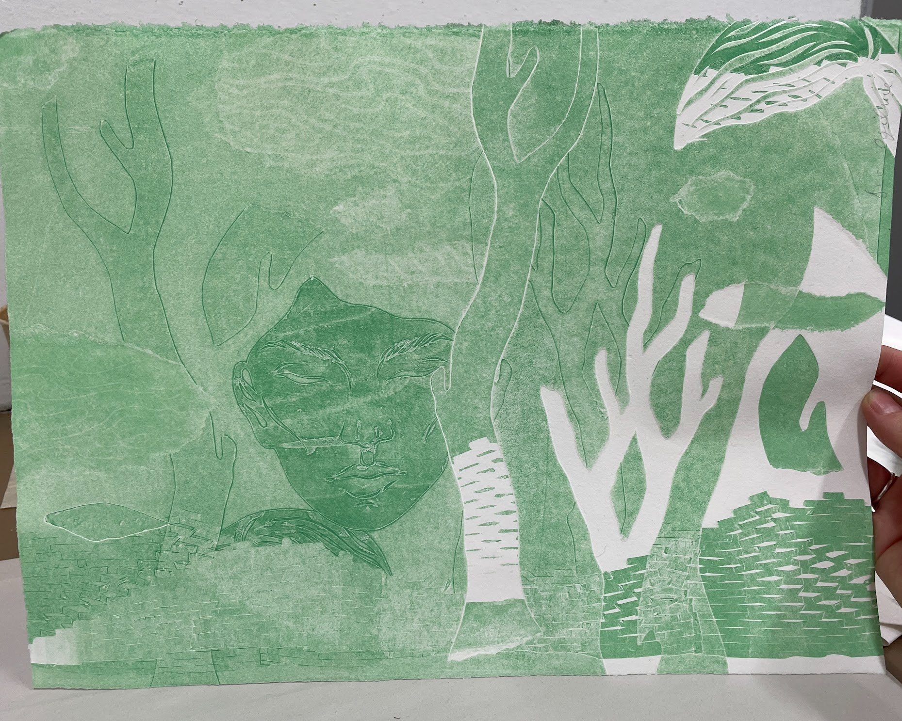 Printing a third ghost from my plate
