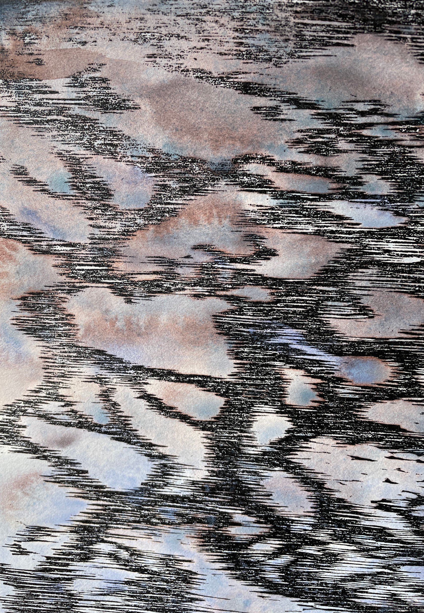 (Detail) Umbra 2023, Unique state with watercolour