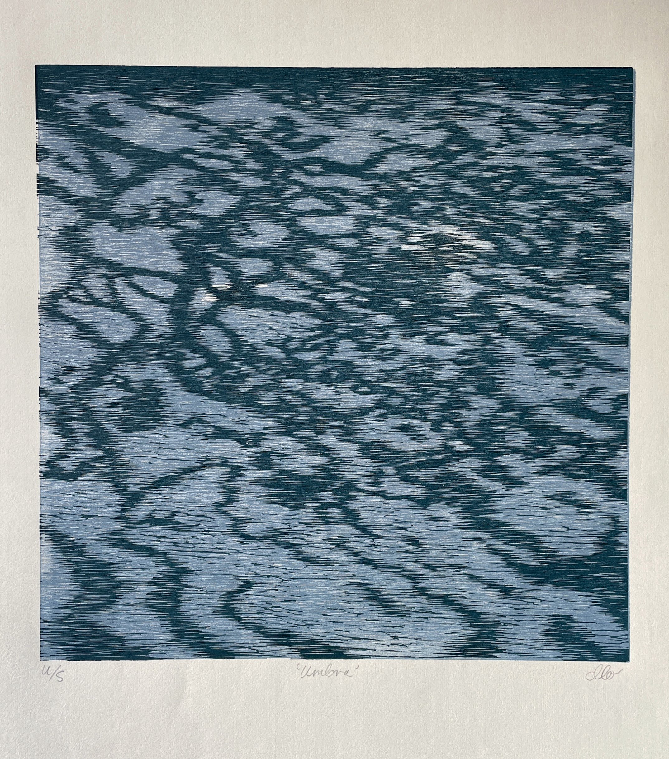Umbra 2023, Unique state woodcut print on Awagami paper