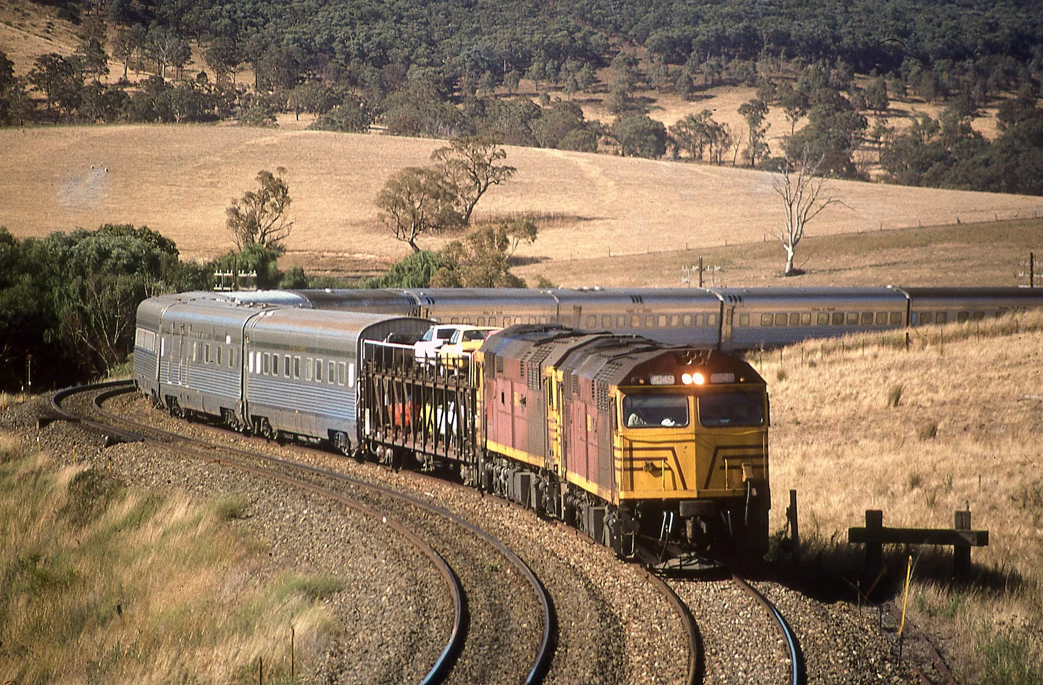 8049 west bound Indian Pacific at Tarana September 1991