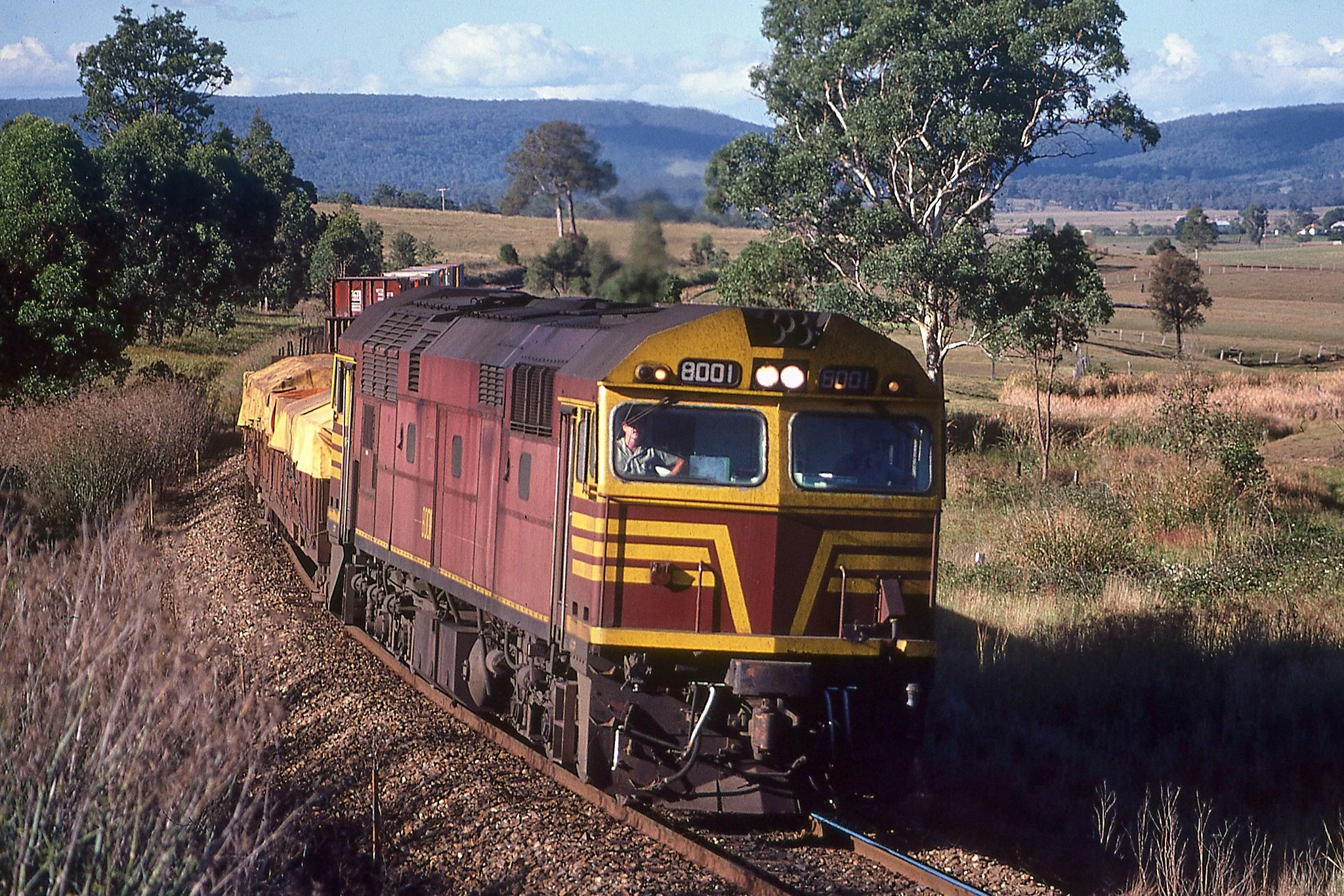 8001 southbound coast freight. April 1987