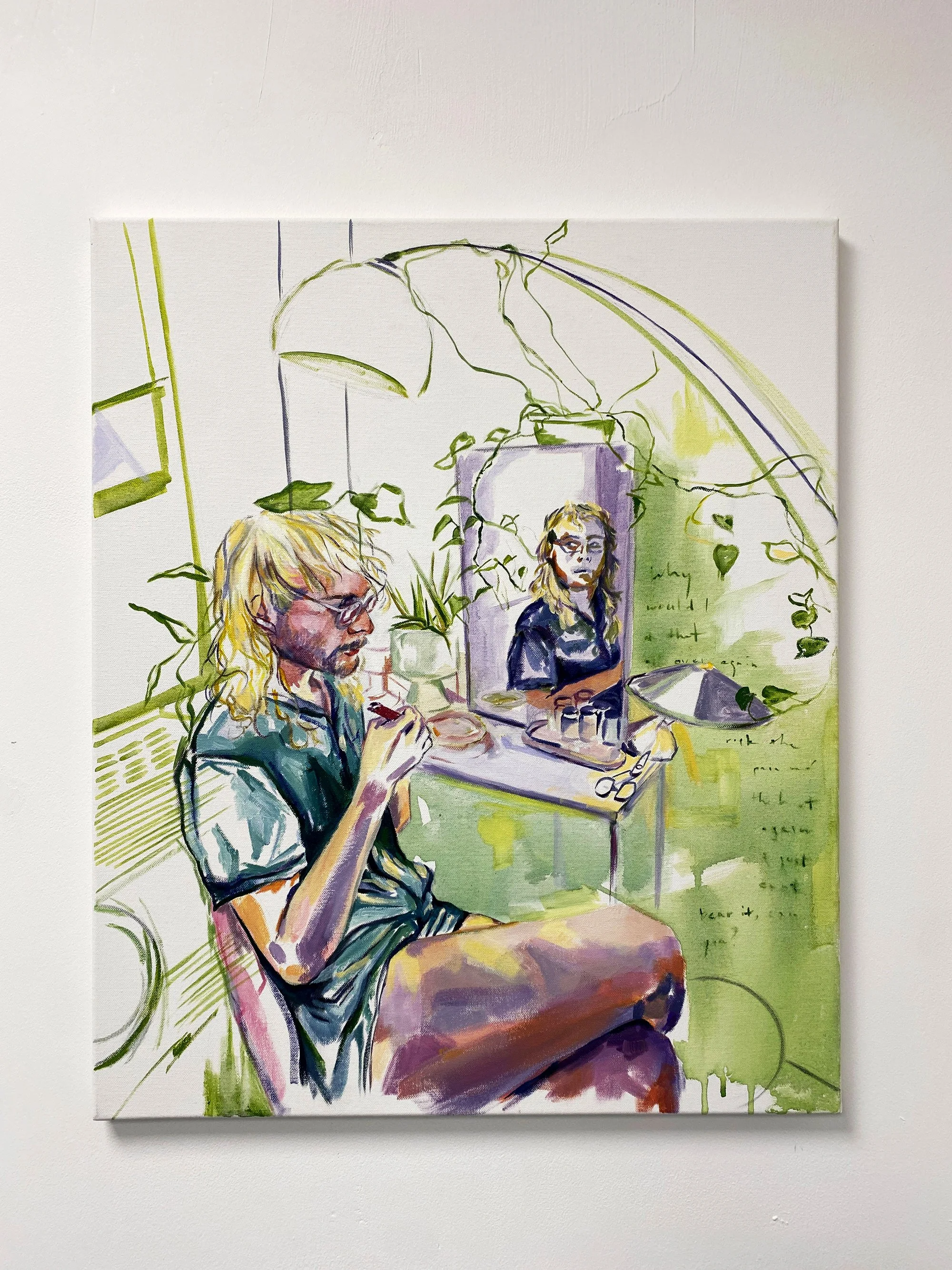 Why Would I Do That All Over Again? Contemplative Interior Acrylic Painting