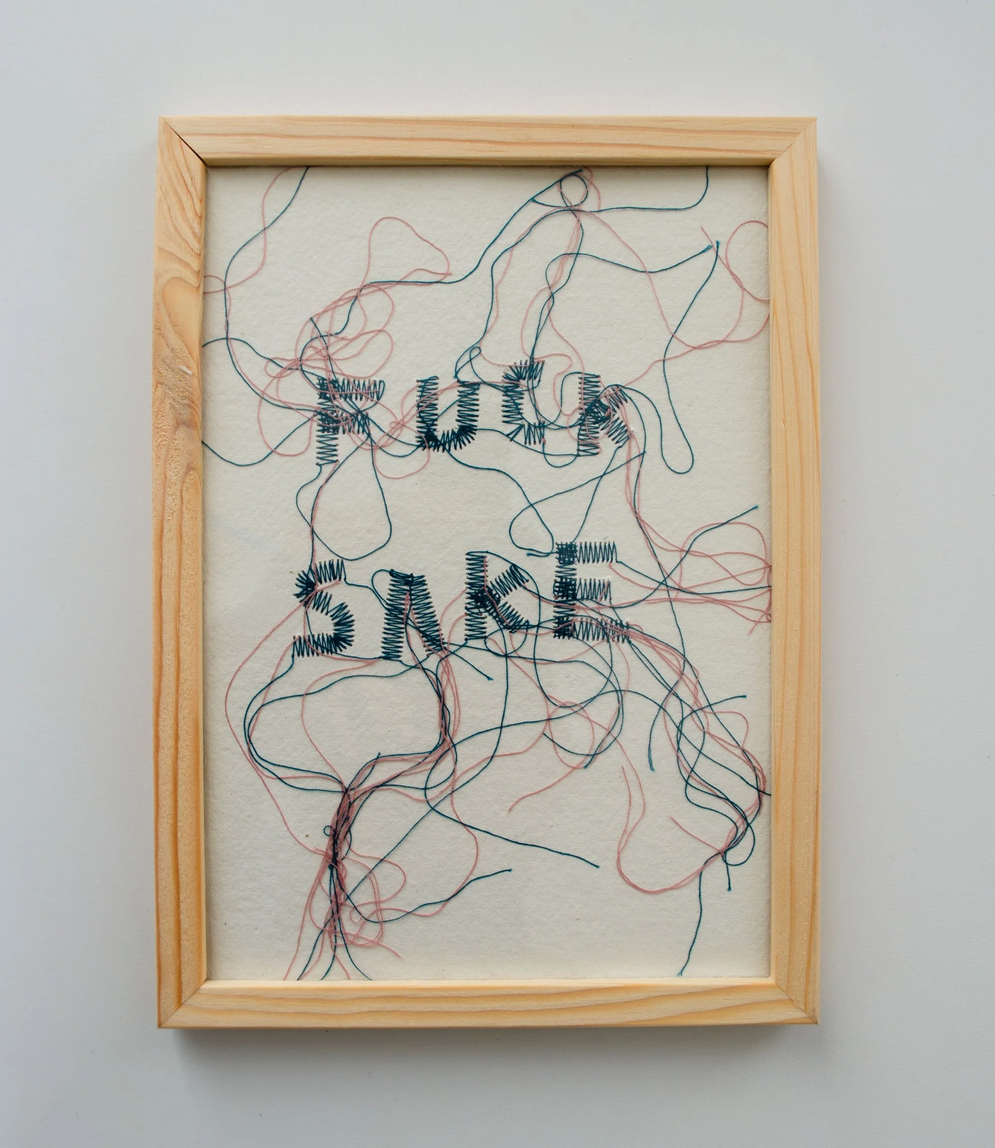 "Fuck Sake" Framed Stitched Text Art on Handmade Paper