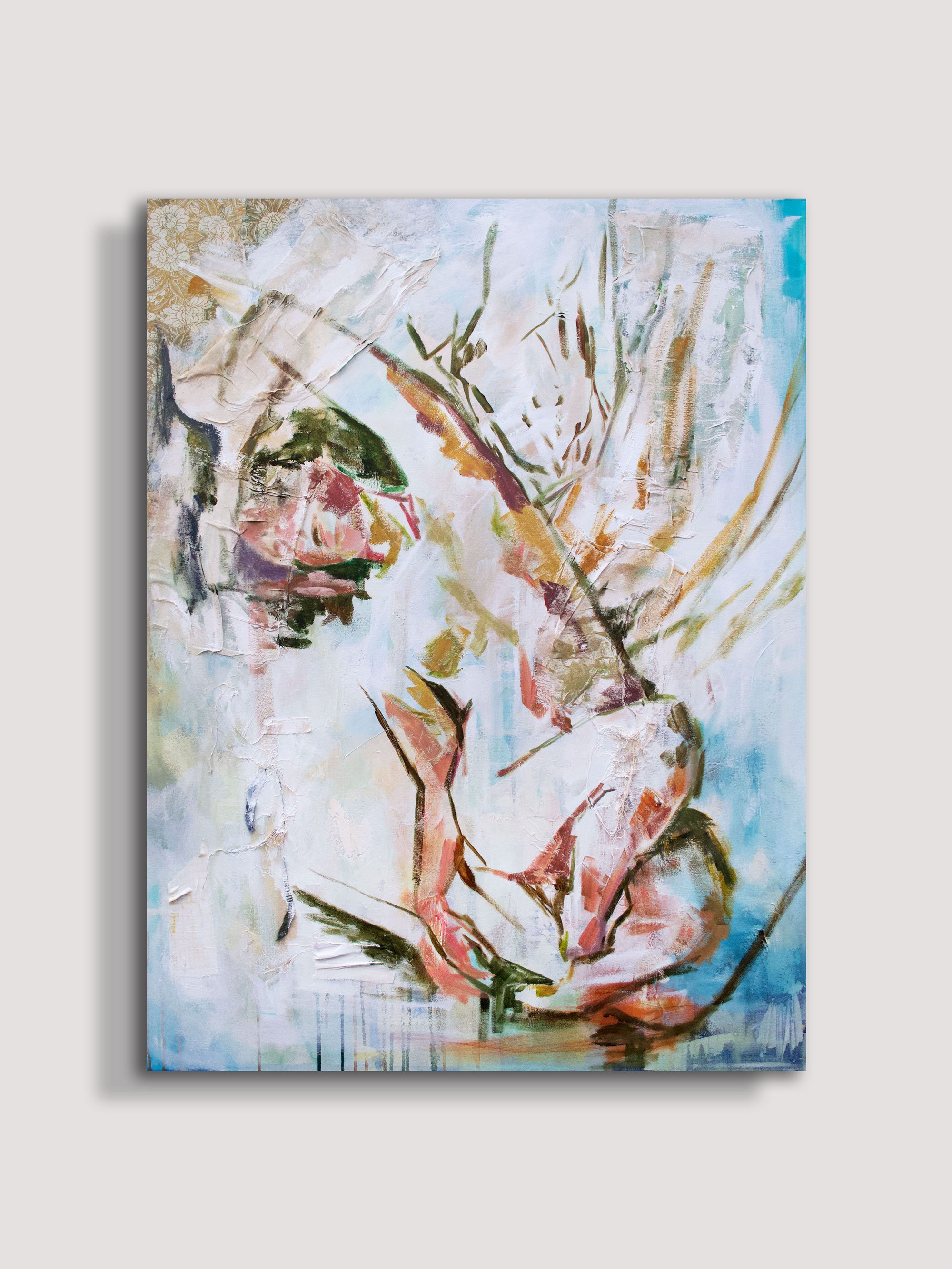 They Linger As I Wake: Textured Abstract Female Figurative Painting