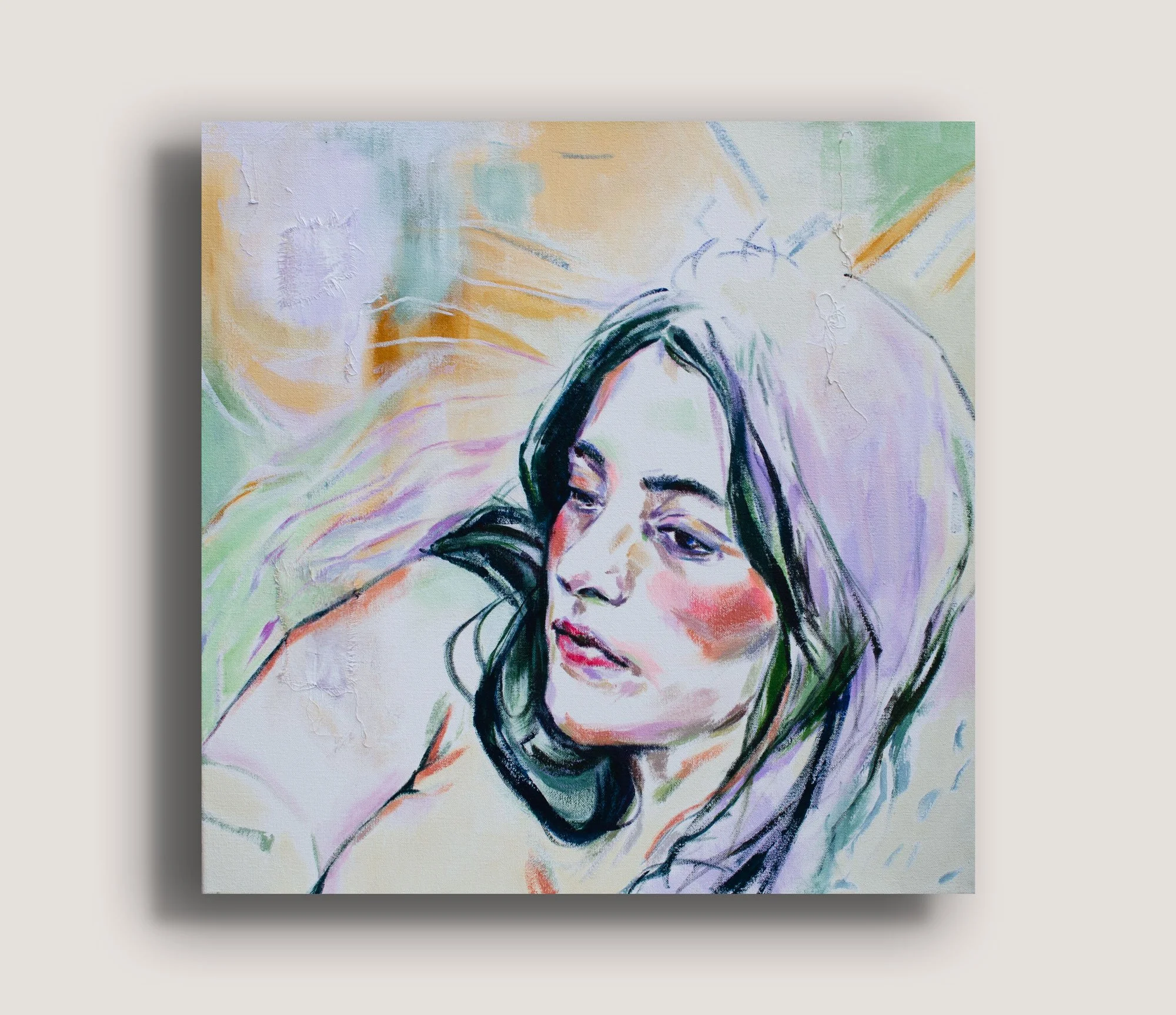 But I Want to Be At Home: Mixed Media Portrait