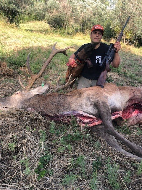 adulto con Benelli Lupo Wood 8x57is