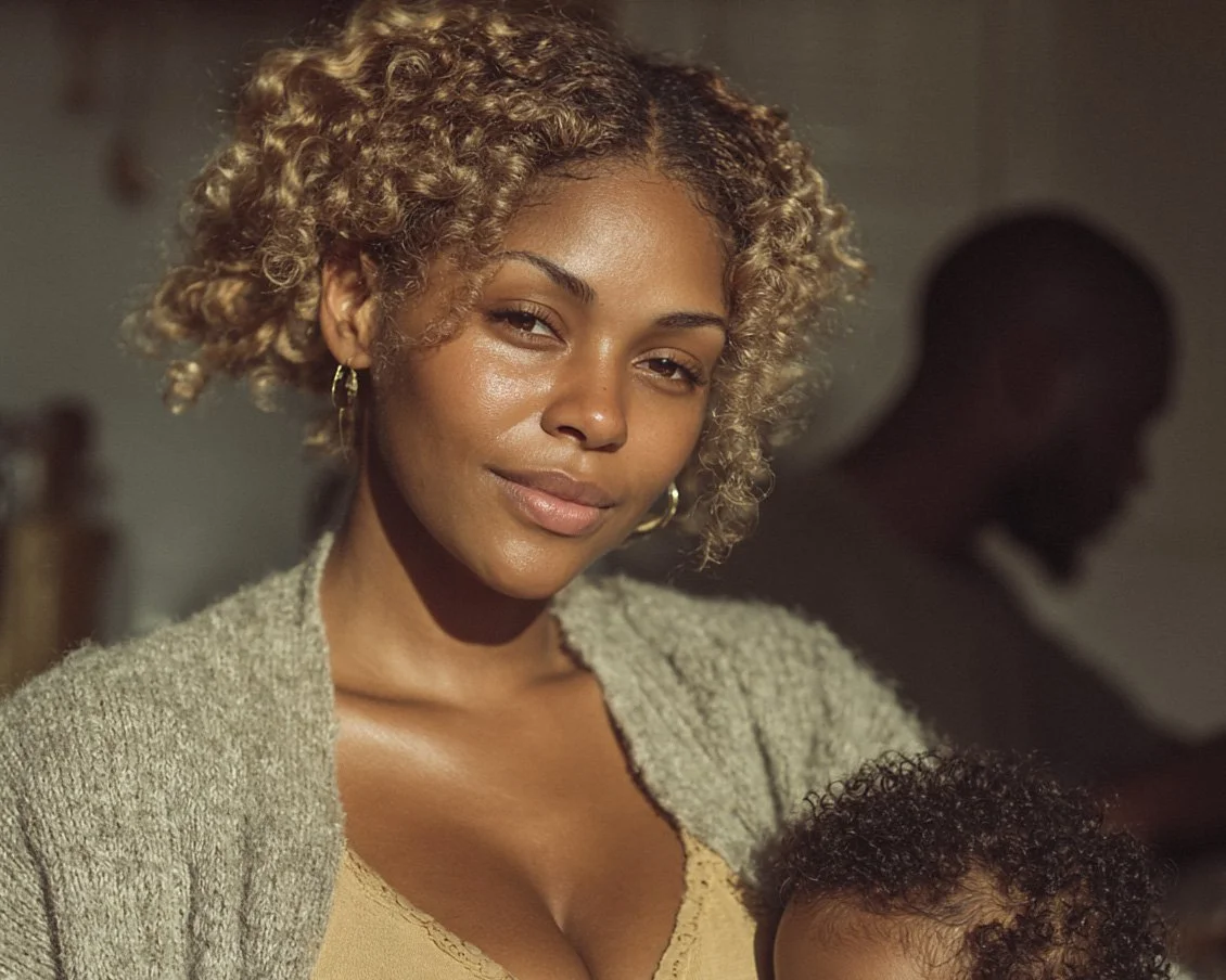 Synthography mother close up portrait