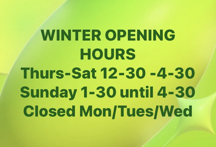 Winter Opening Hours 