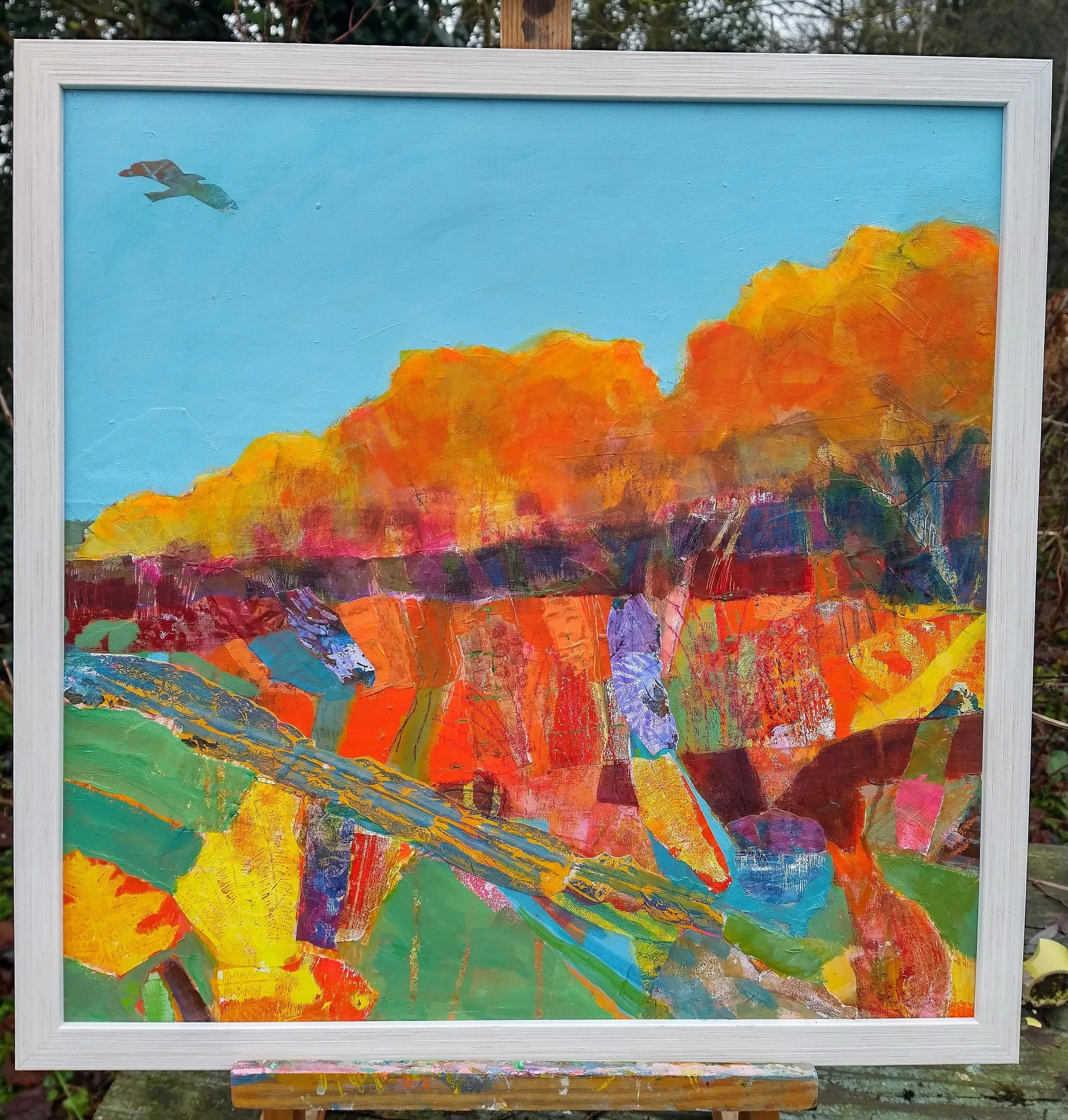 Title : All Along the River Bank
Mixed Media on panel.
54x54cm Framed 
450euro 