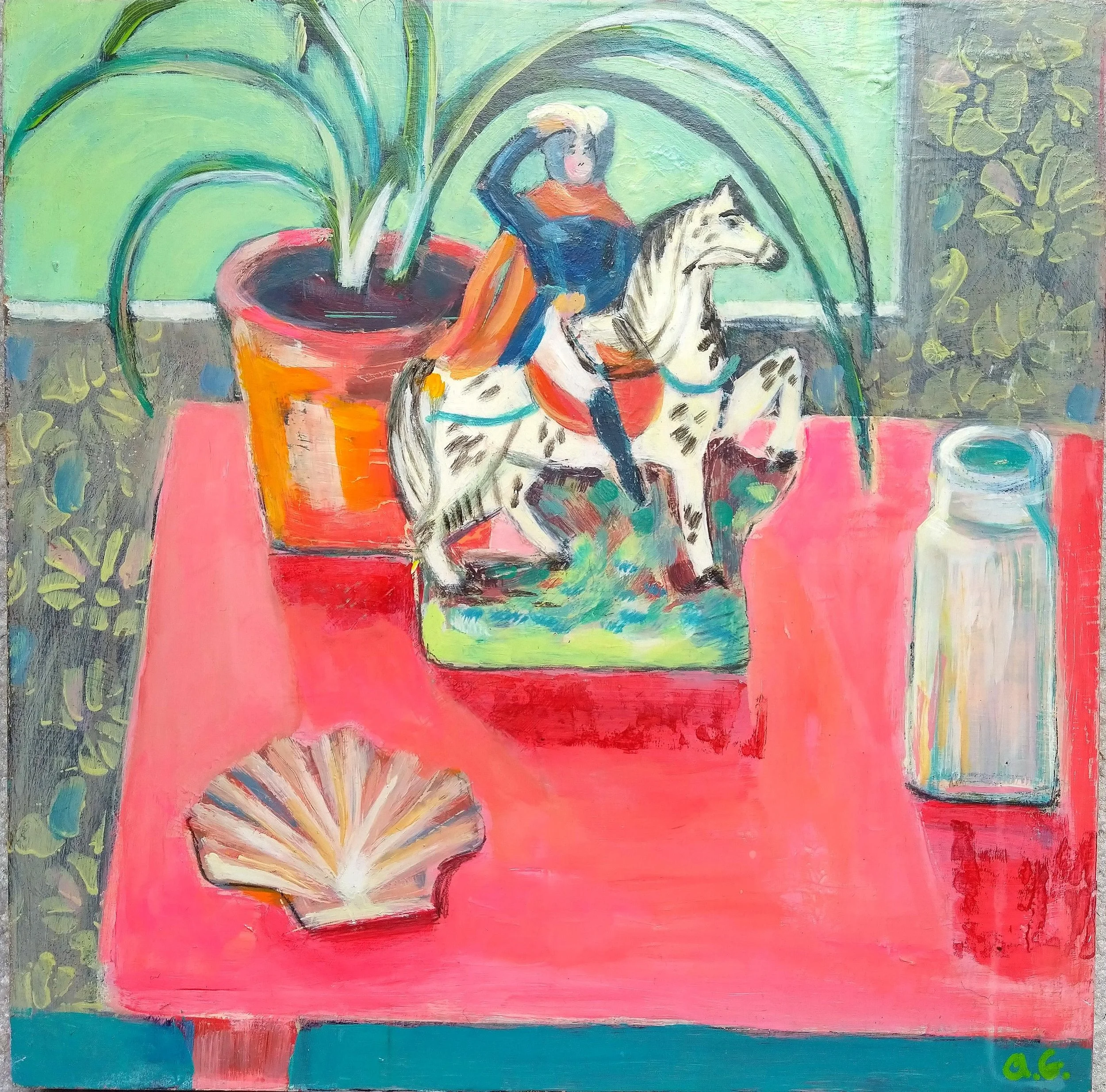 Spider Plant and Friends 
Acrylics on wood panel
31x31cm
300 euro