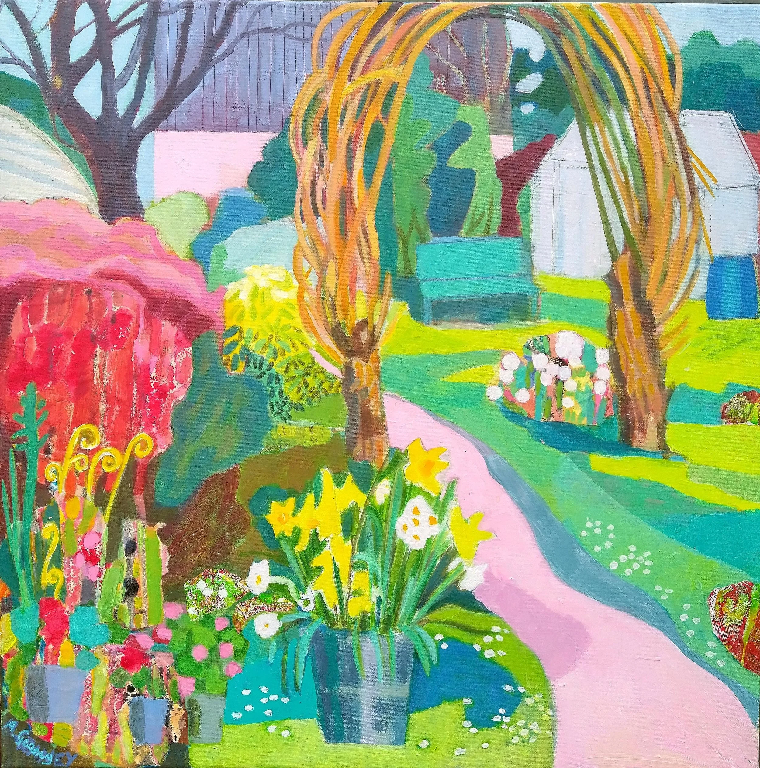 Arrival of the Daffodils
60x60cm
Mixed media on canvas