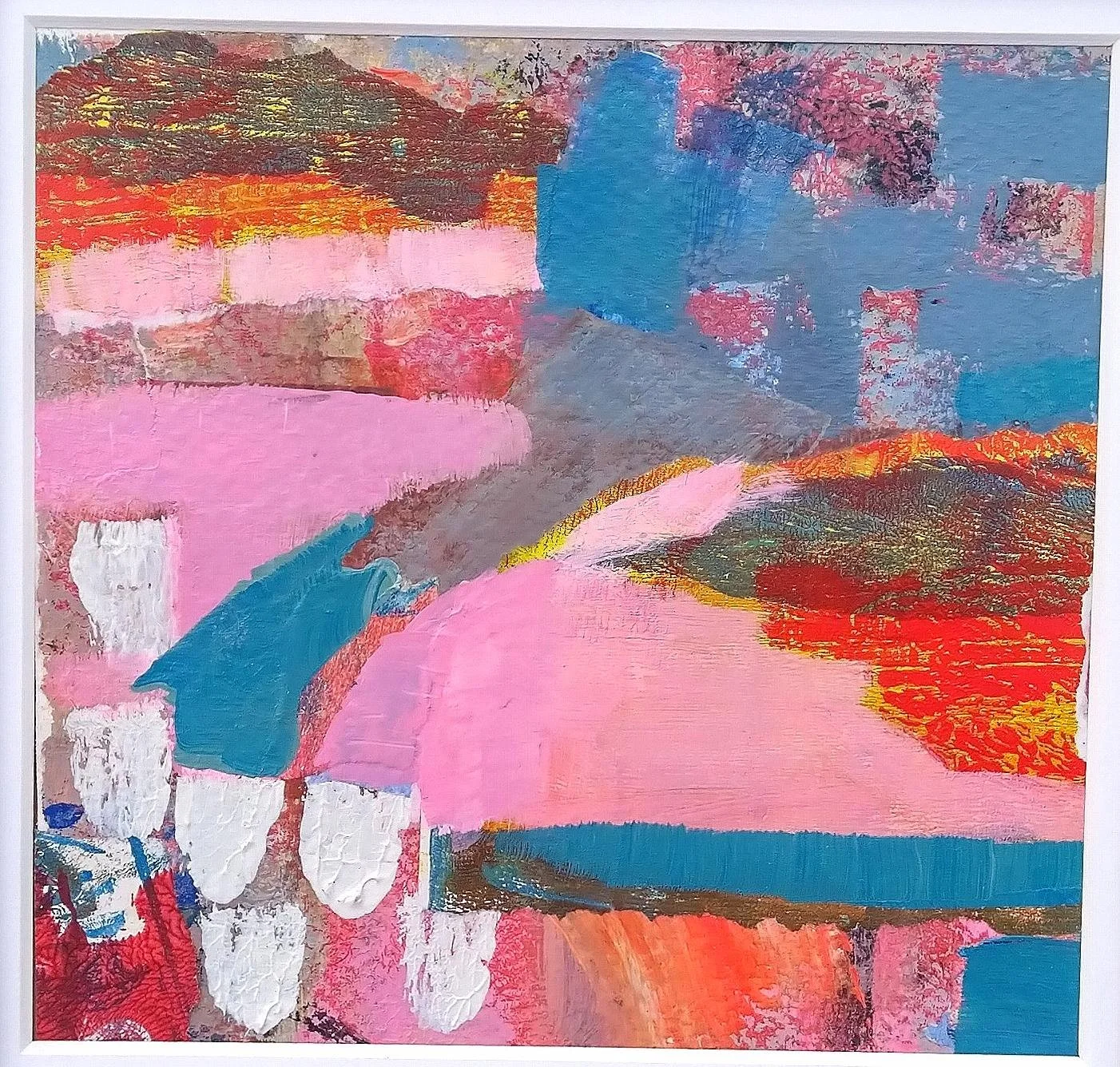 Title: Study for Tide Coming In.
Acrylics on Paper, Glazed and Framed
 26x26 