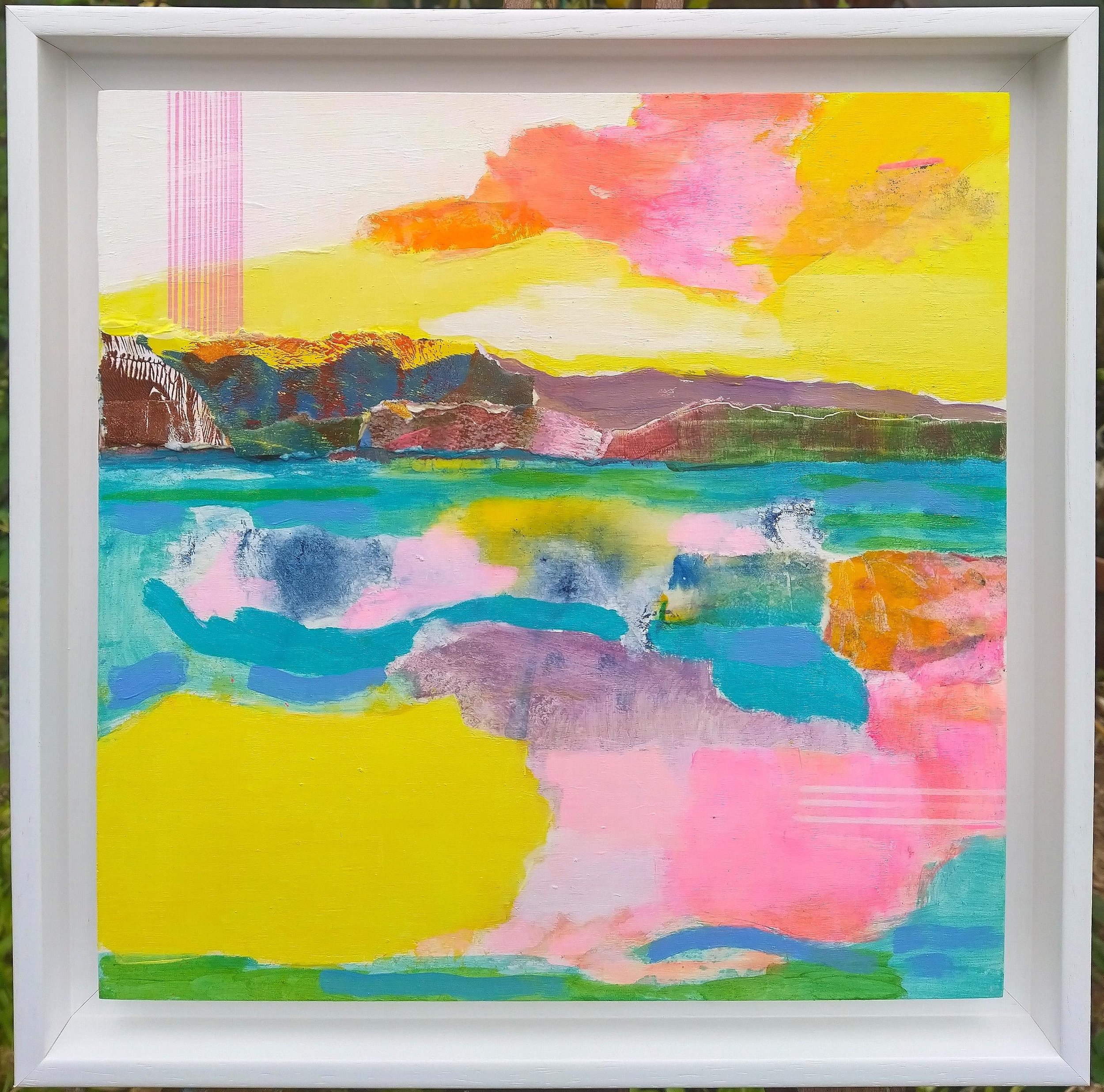 Pink Light Falling
Mixed media on wood panel
36x36cm Framed