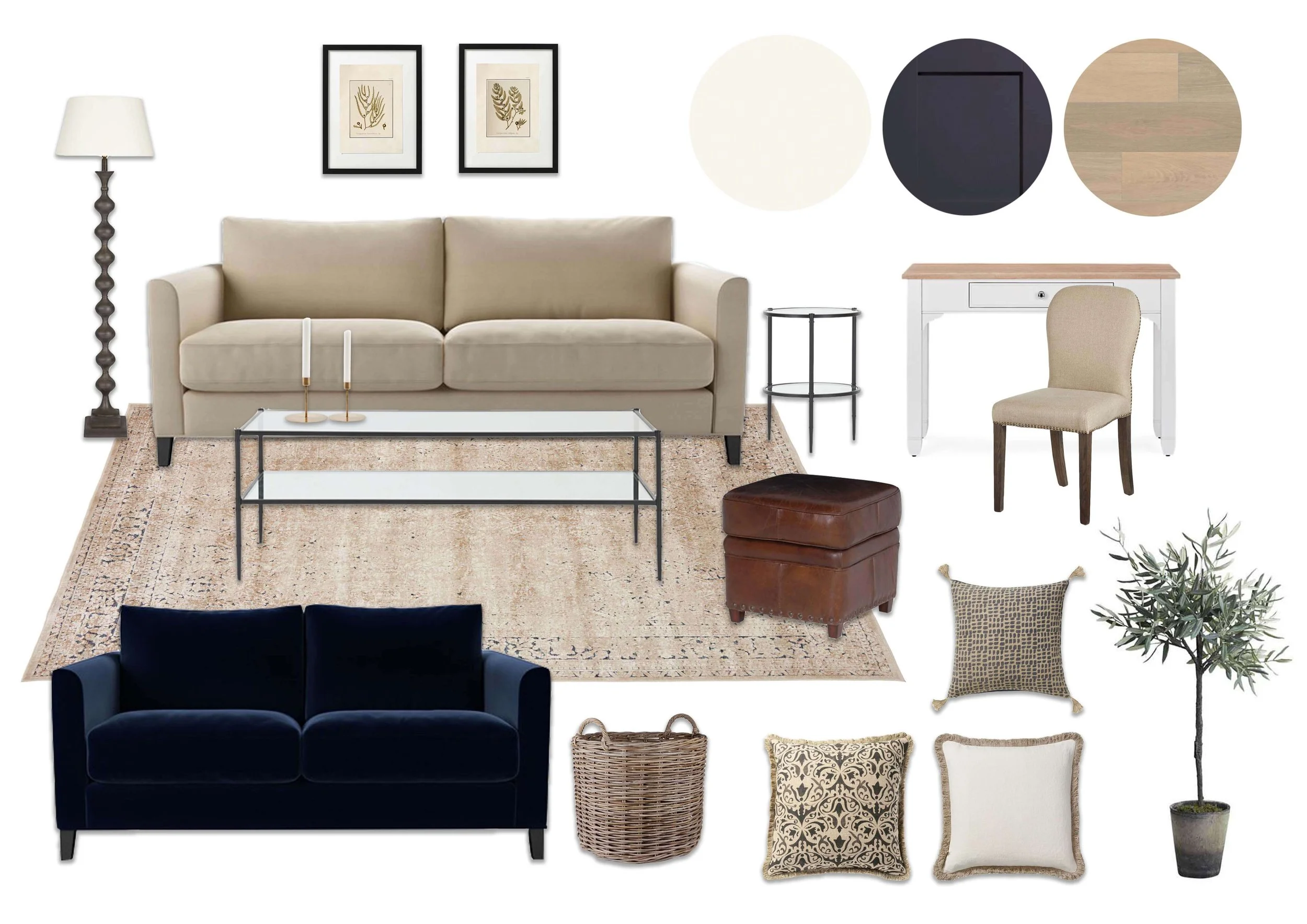 Interior design moodboard