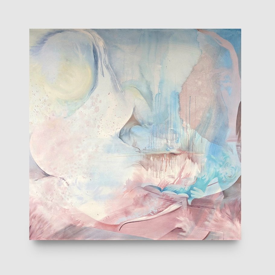 The Belly of the Bridge, oil and acrylic on canvas (currently rolled), 60 x 60 in, 2019 - $2100