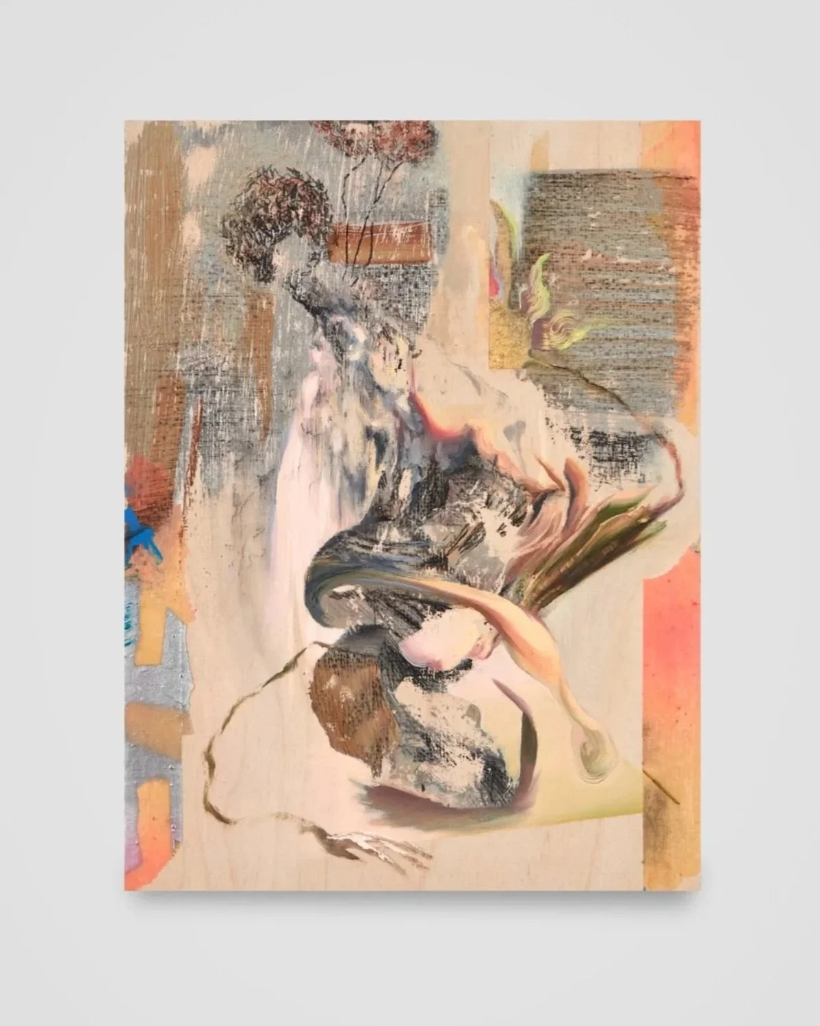 Membrane Study II, acrylic, oil, mirror paint, china marker, and polyurethane on panel, 9 x 12 in. Sold