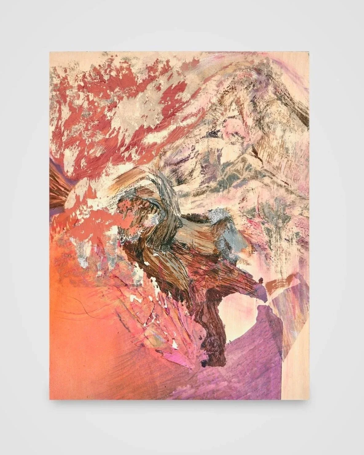 without edges, without an inside and an outside, acrylic, oil, mirror paint, china marker, and polyurethane on panel, 9 x 12 in.
Sold