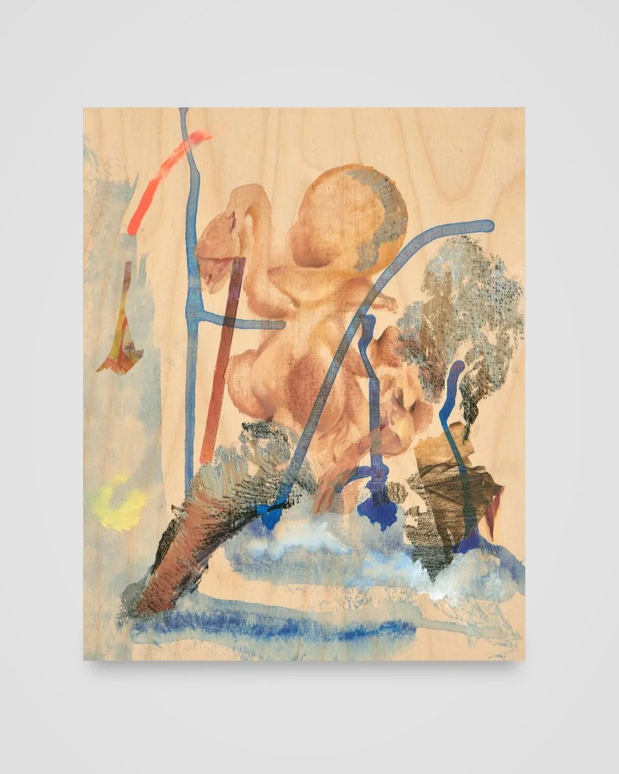 Sympoiesis, acrylic, oil, mirror paint, gel medium, china marker, and polyurethane on panel, 8 x 10 in. $540