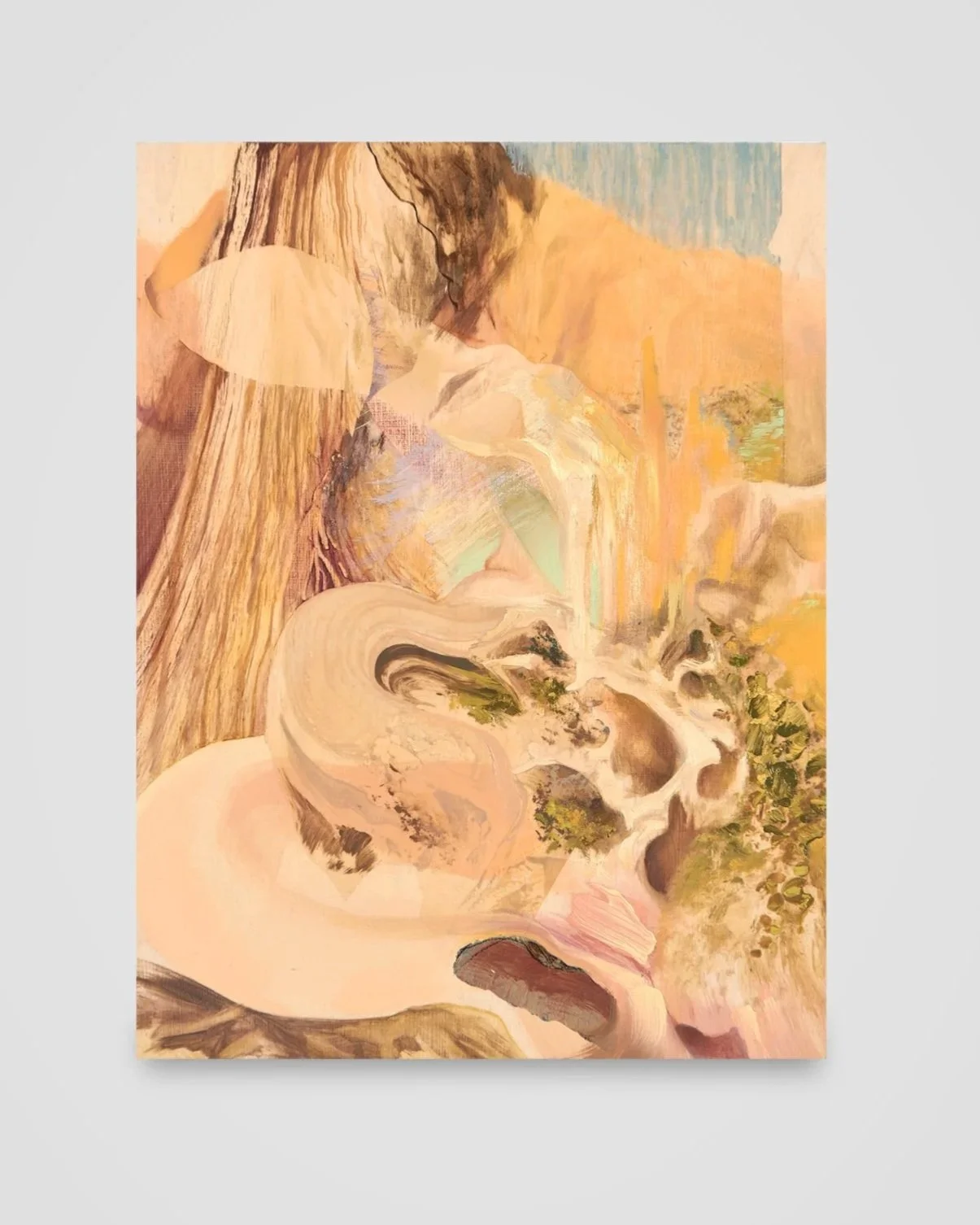 Thought Collective, acrylic, oil, mirror paint, china marker, and polyurethane on panel, 9 x 12 in. $630