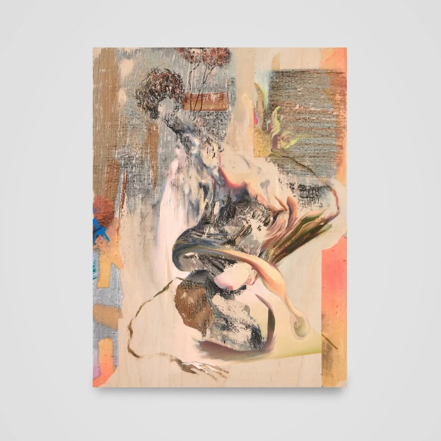 Membrane Study II, acrylic, oil, mirror paint, china marker, and polyurethane on panel, 9 x 12 in. Sold