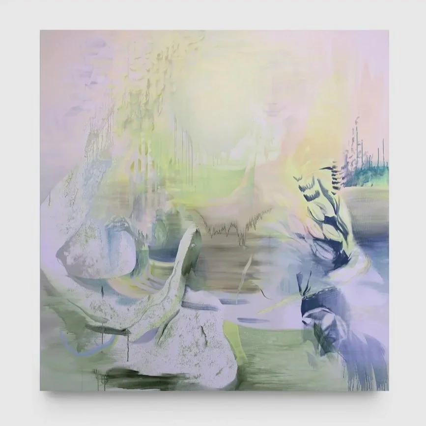 Warp and Weft, oil and acrylic on canvas (currently stretched), 81 x 84 in, 2019 - $2900