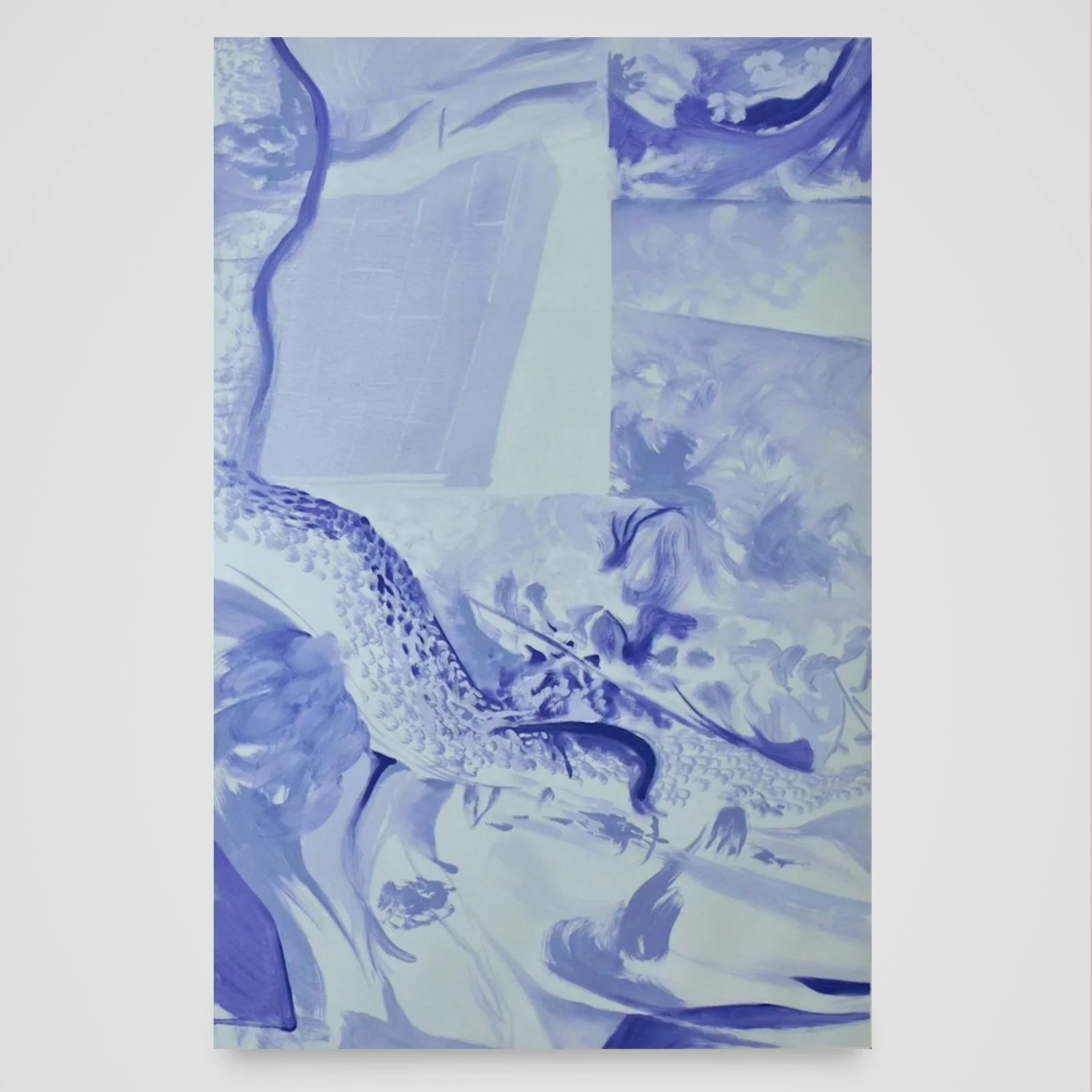 Untitled (Blue Snakeskin), oil on paper, 25.5 x 39.75 in, 2017 - $655