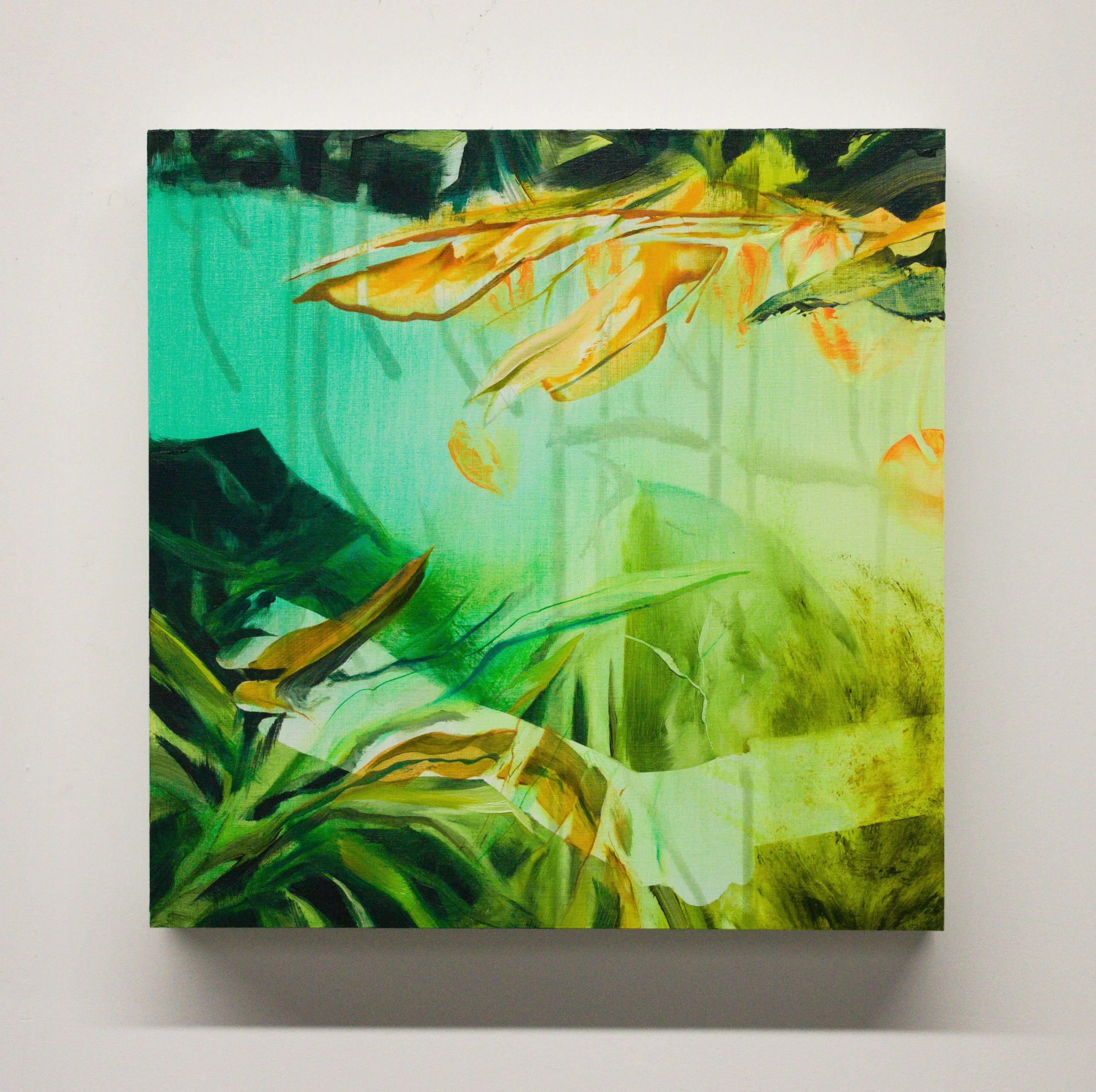 Greenhouse, acrylic and oil on panel, 12 x 12 in. Sold