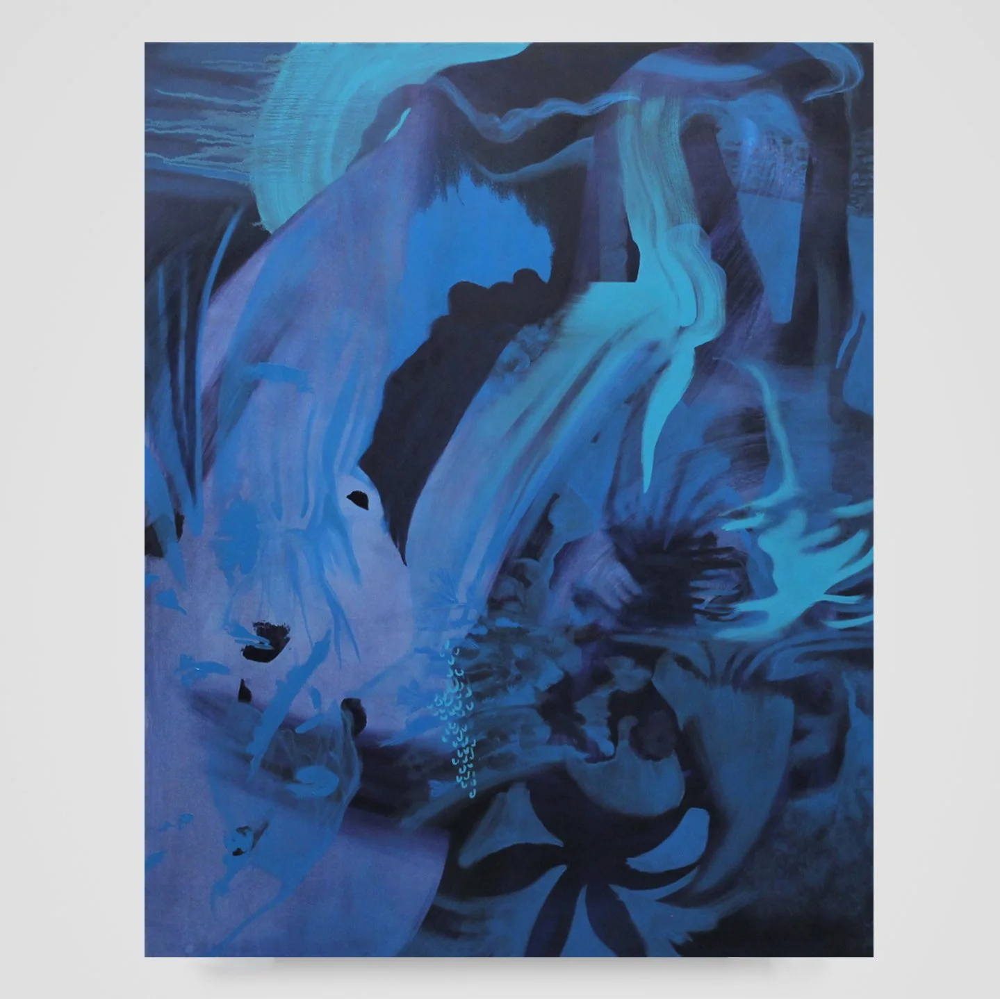 Untitled (Blue), oil and acrylic on canvas (currently rolled), 48 x 60 in, 2018 - $1890