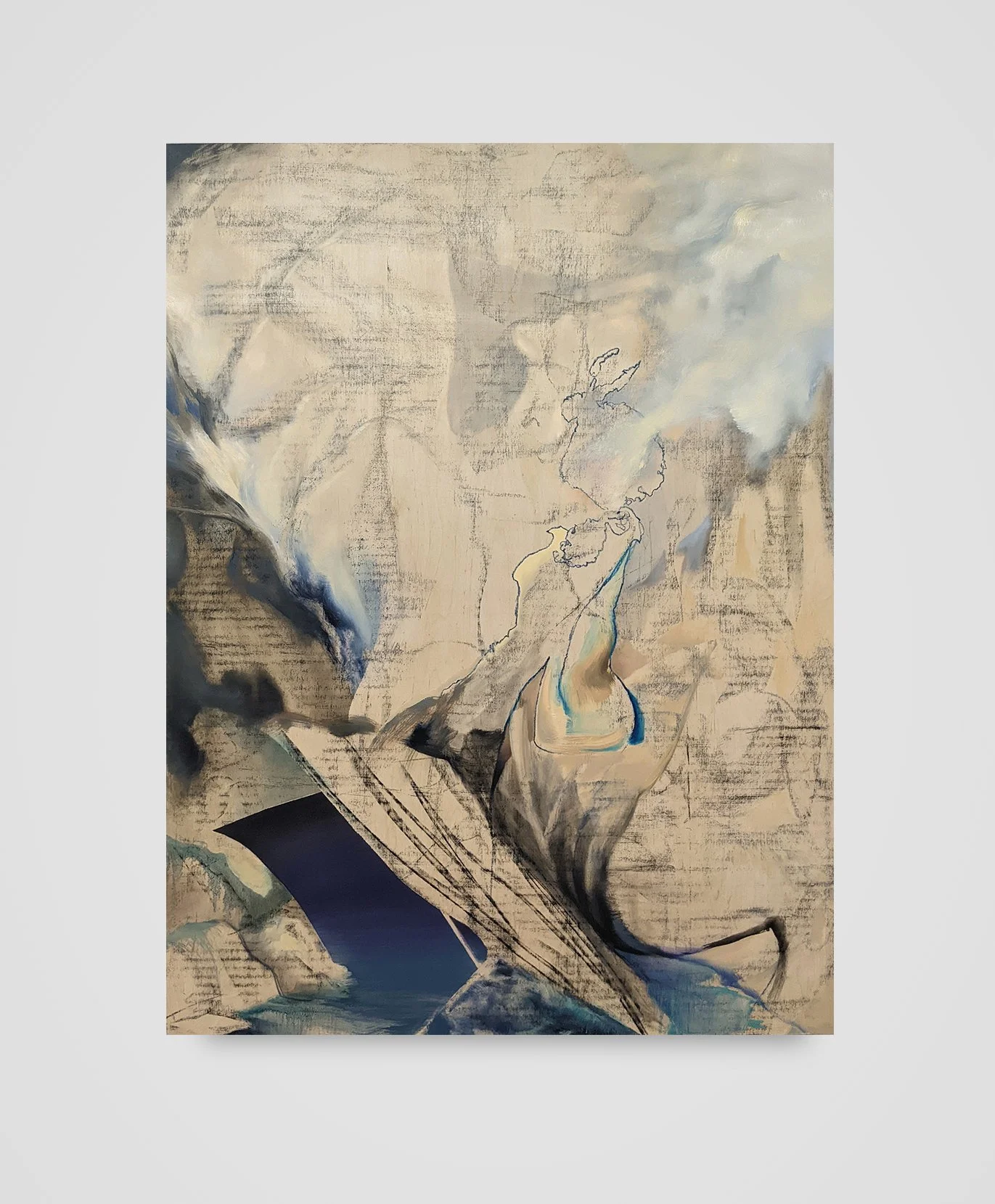 What the Ashes Gave, acrylic, oil and charcoal on panel, 36x48 in. $2940