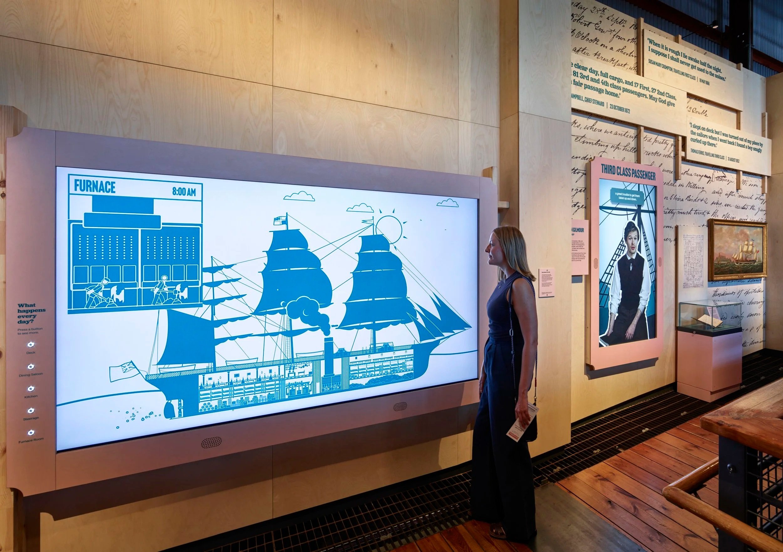 A day in the life on board the SS Great Britain, tap the button to see what's happening around the ship.